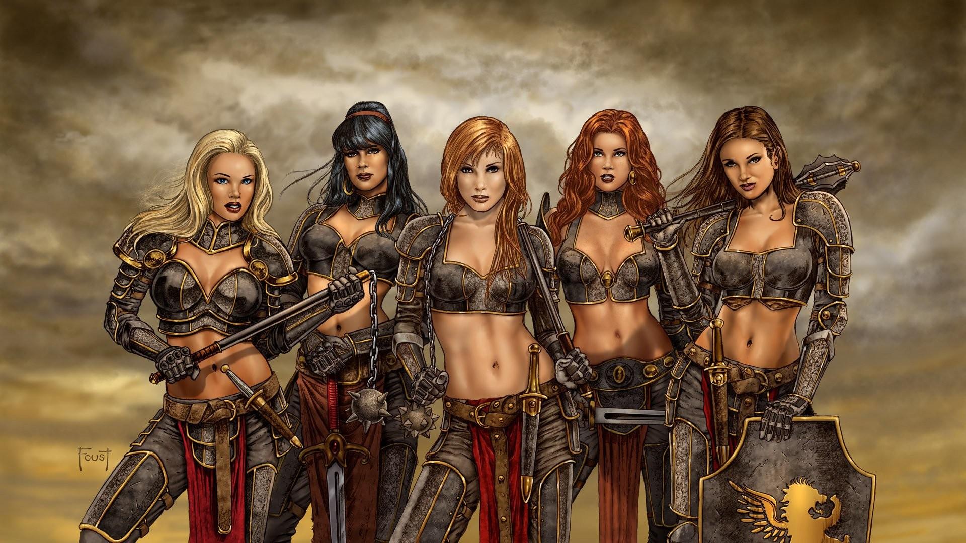1920x1080 HD Wallpaper. Background. Fantasy Women Warrior