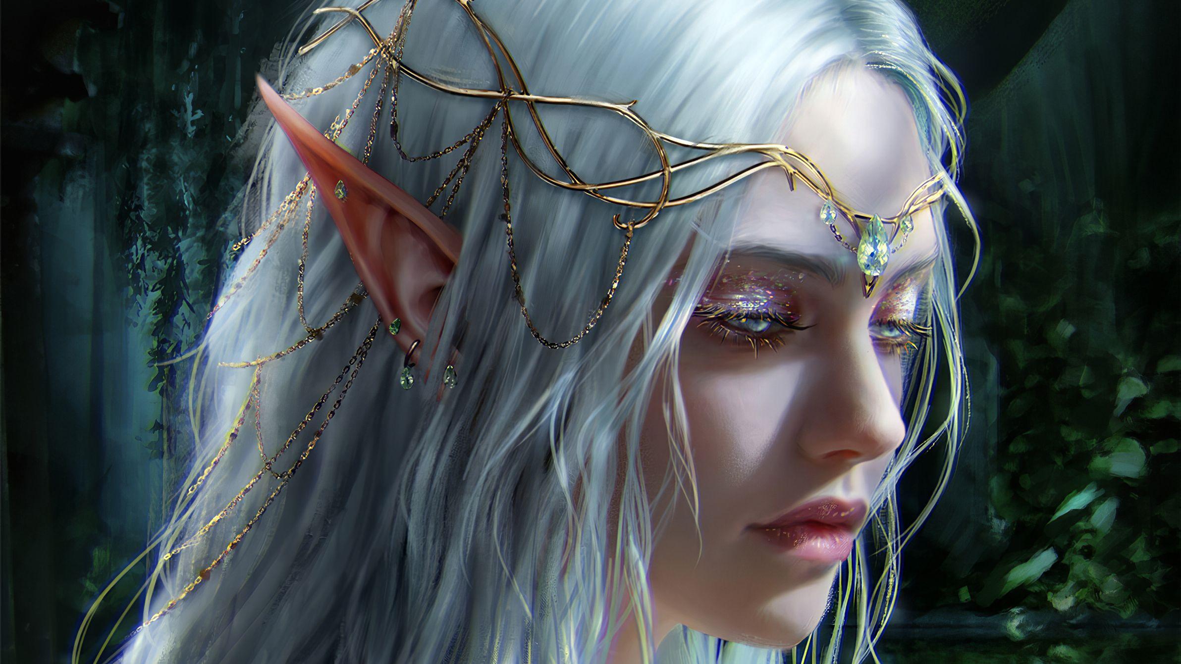 2384x1341 Fantasy Women Art Wallpaper