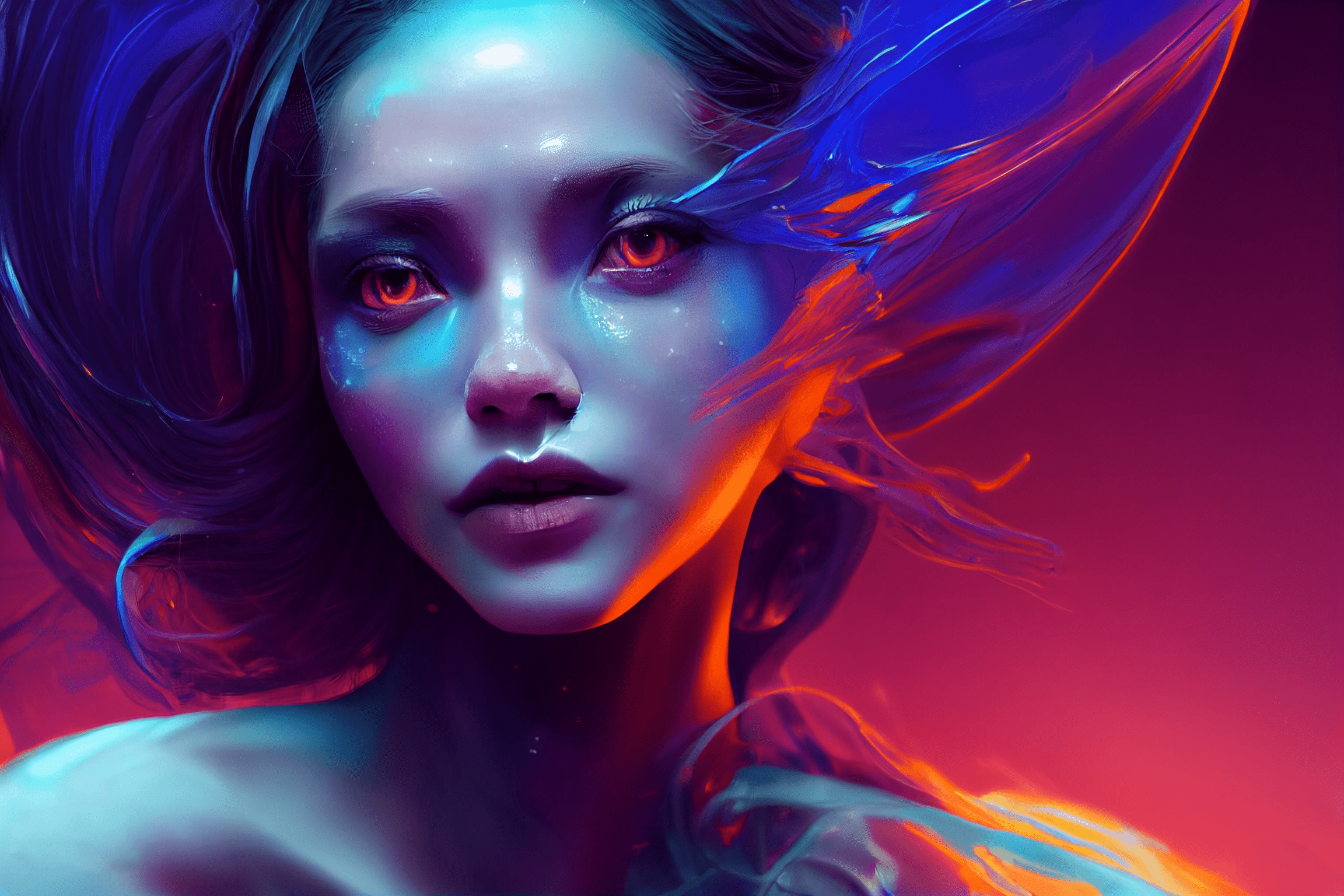 2304x1536 Women Glowing Eyes Fantasy Girl Fantasy Art Wallpaper:2304x1536