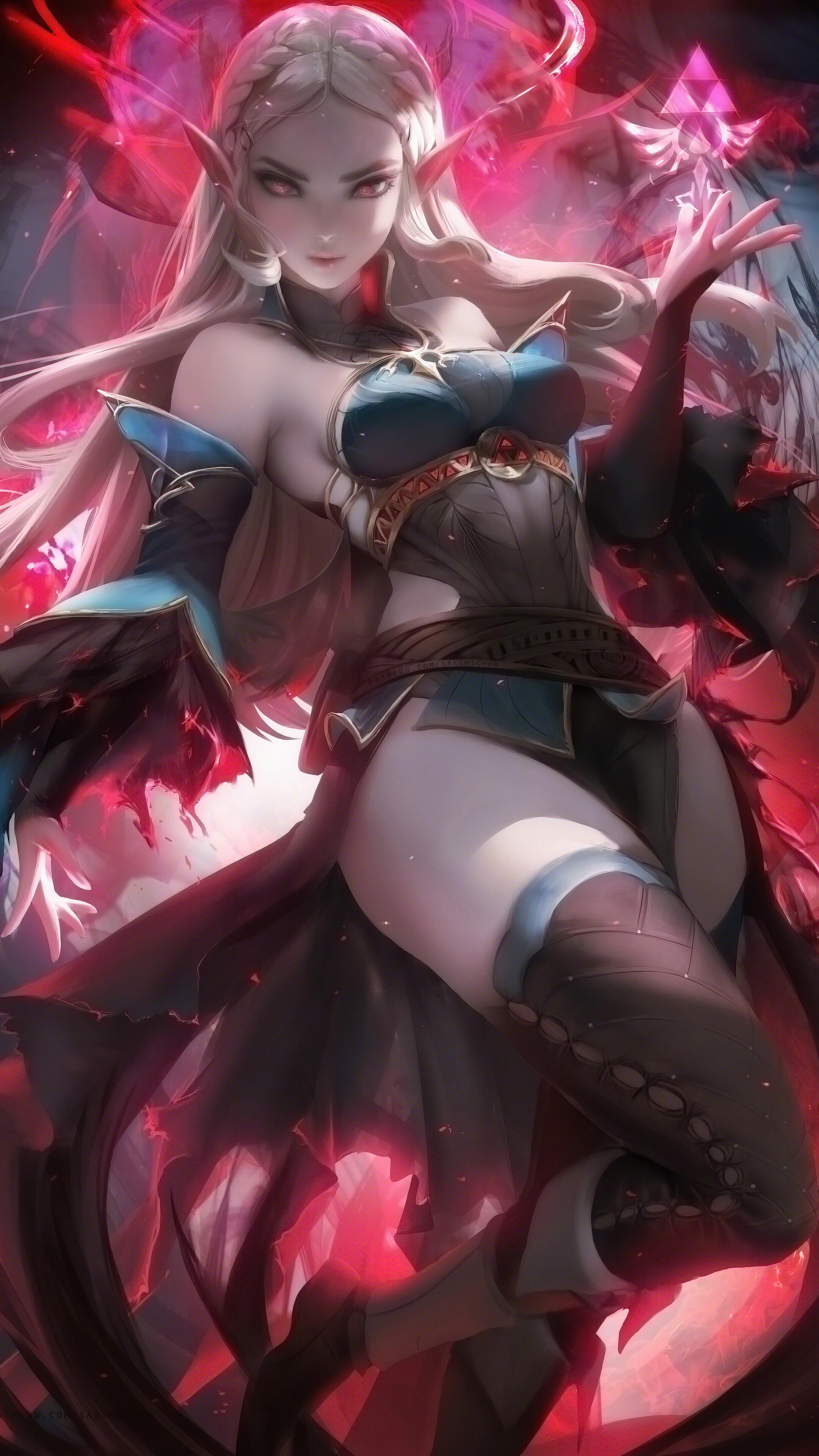2160x3840 Dark, Princess Zelda, Fantasy, Anime, Elf, Girl, 4k Gallery HD Wallpaper