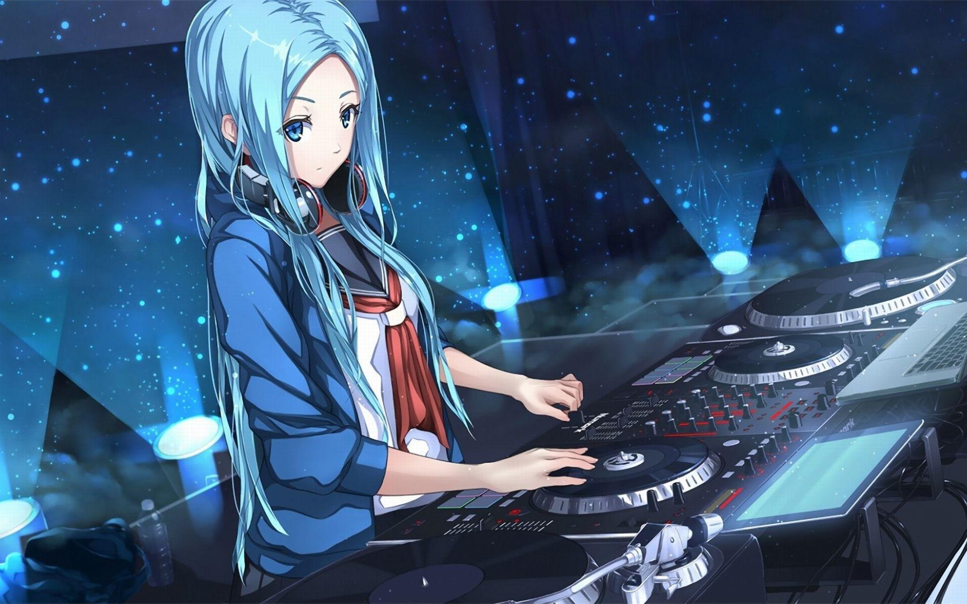 1920x1200 Anime Girl DJ Wallpaper