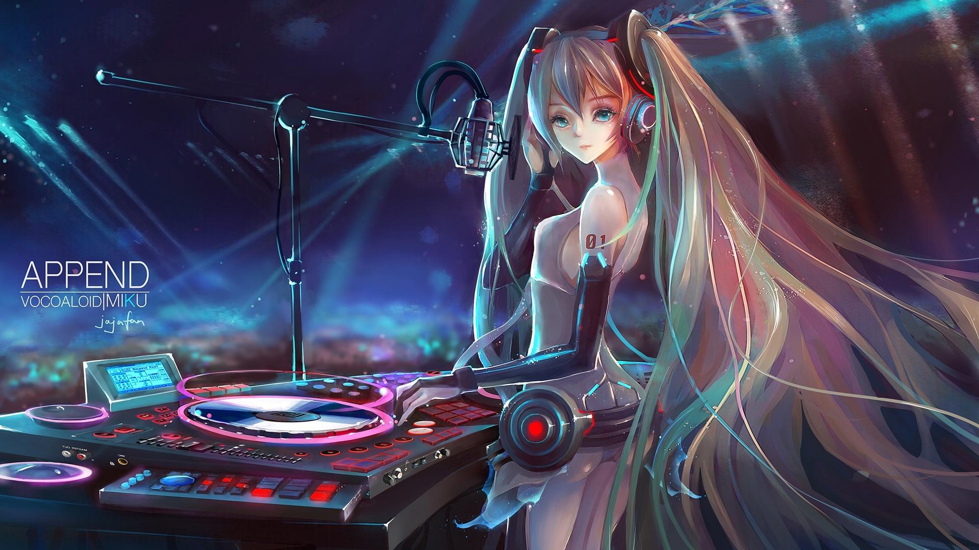 1920x1080 Wallpaper / jajafan, girl, hatsune miku, anime, manga, dj free download
