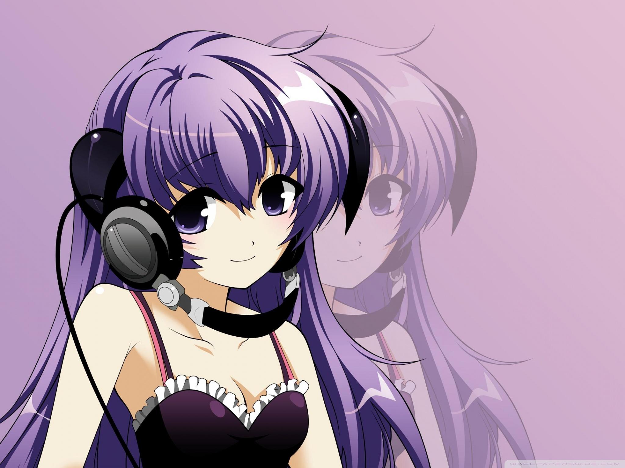 2048x1536 Anime Girl Listening Music Ultra HD Desktop Background Wallpaper for 4K UHD TV : Tablet