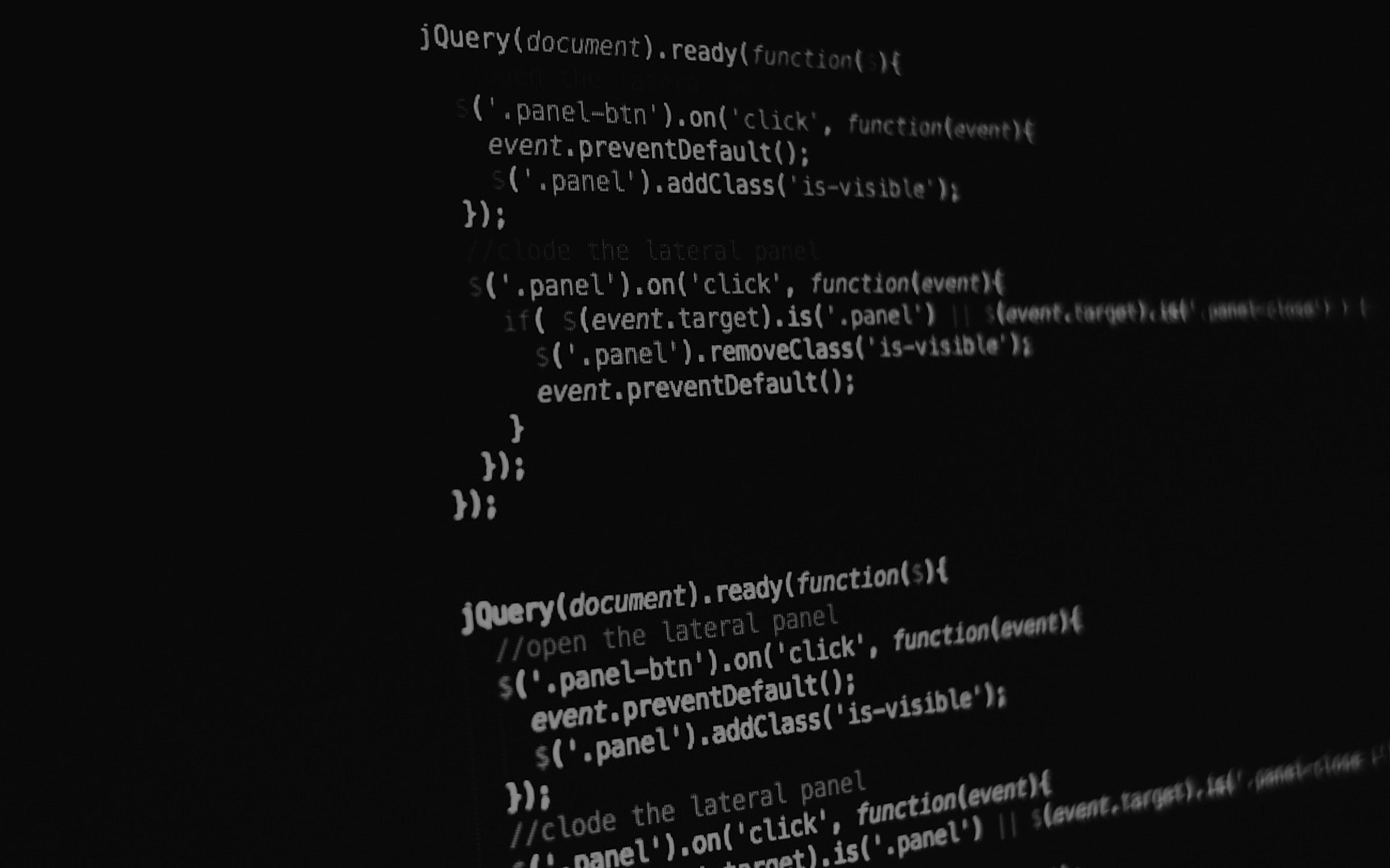 3840x2400 wallpaper for desktop, laptop. coding dark computer bokeh illustration art black