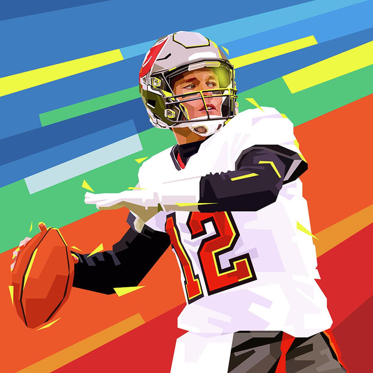 1300x1300 Tom Brady Pop Art Wall Mural