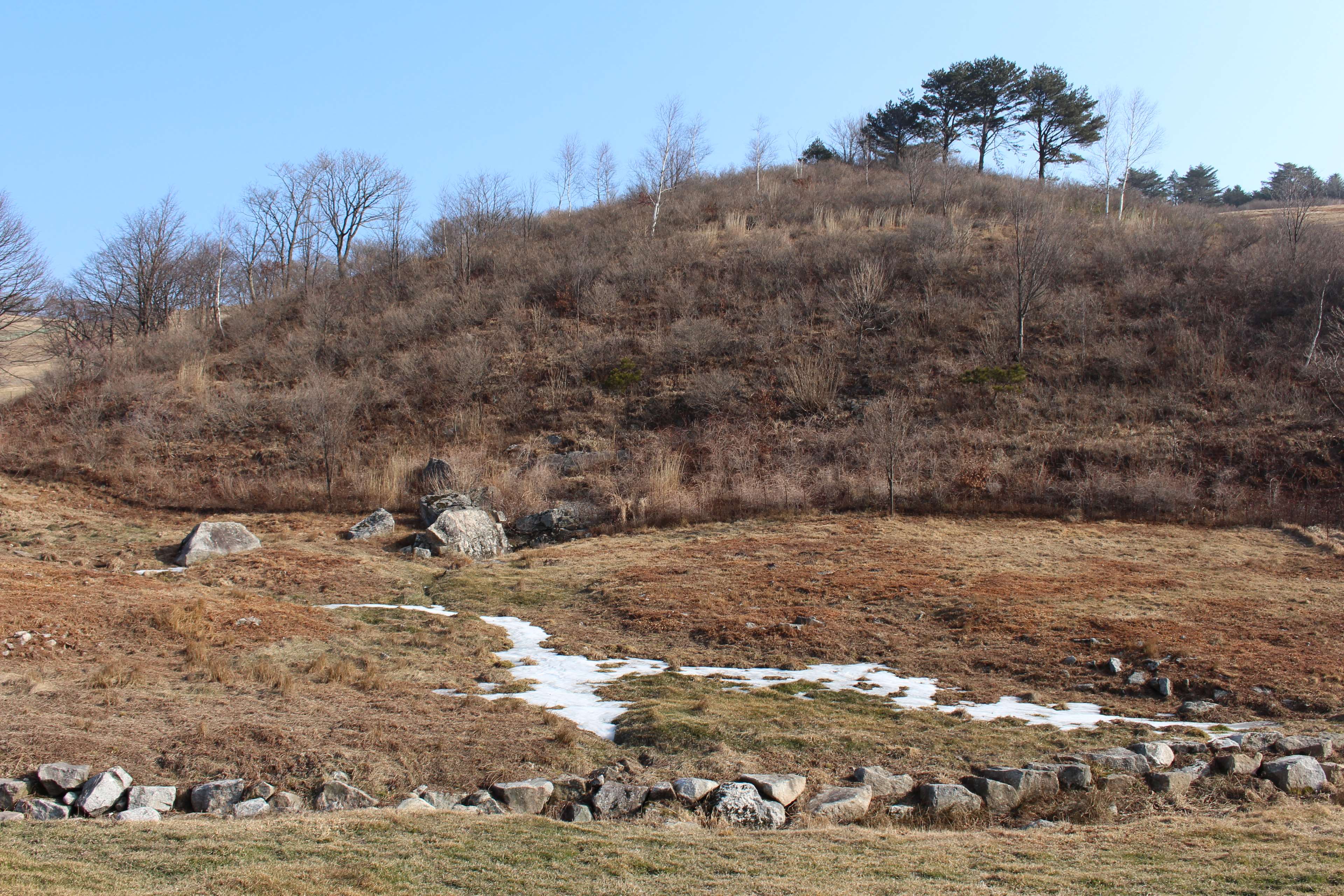 3840x2560 hill, korea, snow, winter 4k wallpaper and background