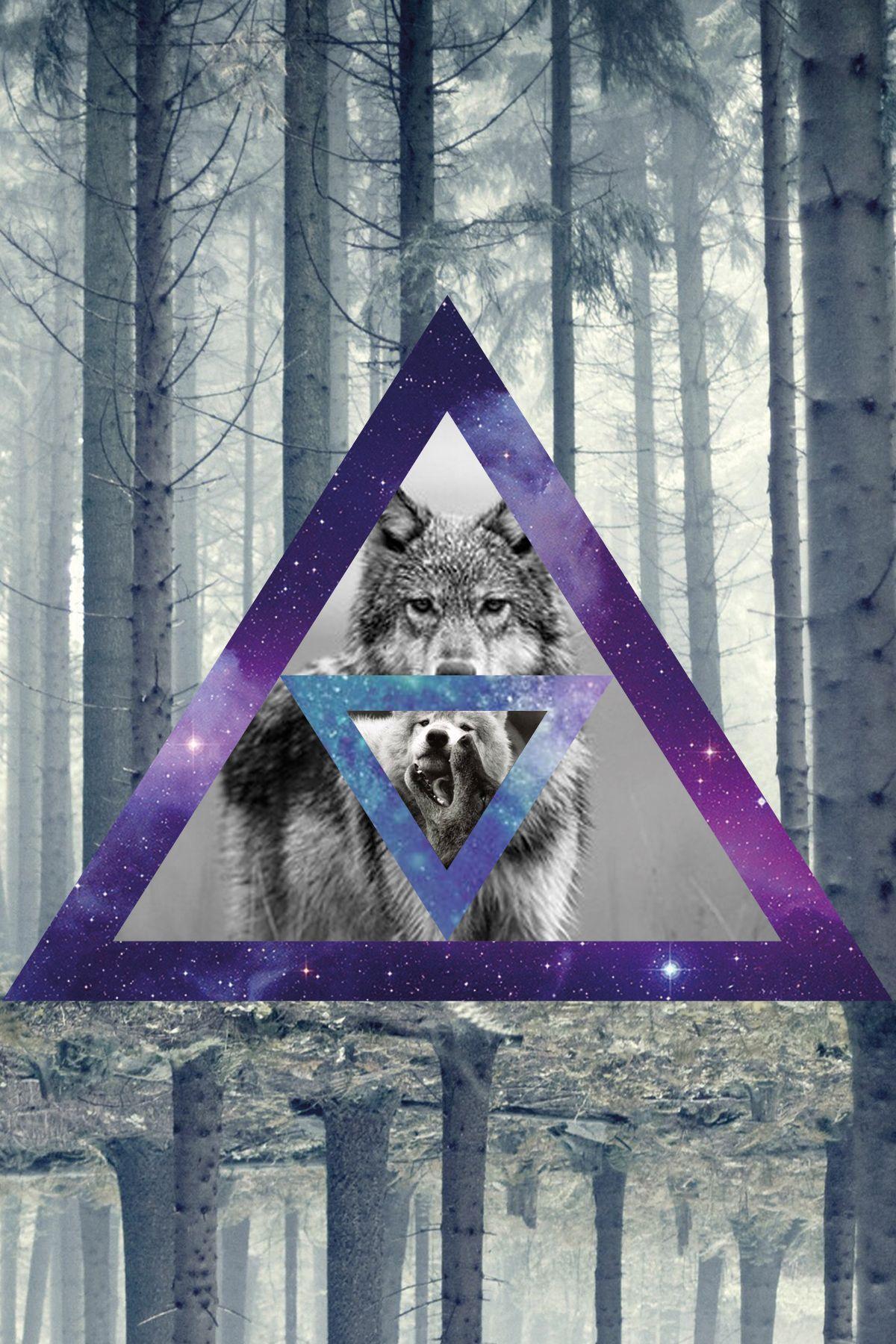 1200x1800 wolf #hipster #triangles #wood #woods #galaxy #galaxies. My Style