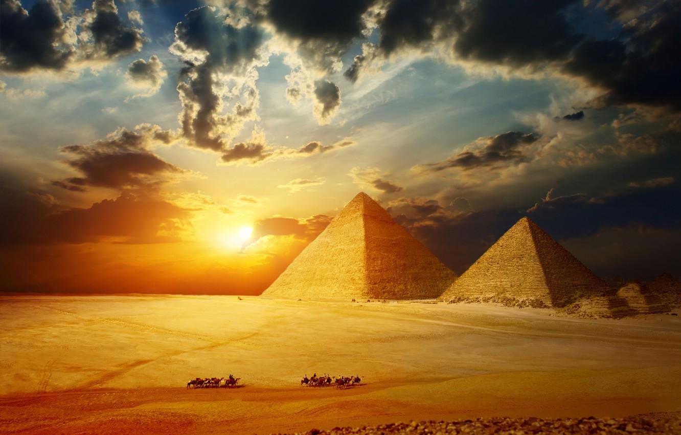 1332x850 Wallpaper the sky, the sun, landscape, HDR, blur, Giza, Egypt, Sands, Egypt, plateau, caravan, bokeh, complex, the suburbs, travel, tourism image for desktop, section пейзажи