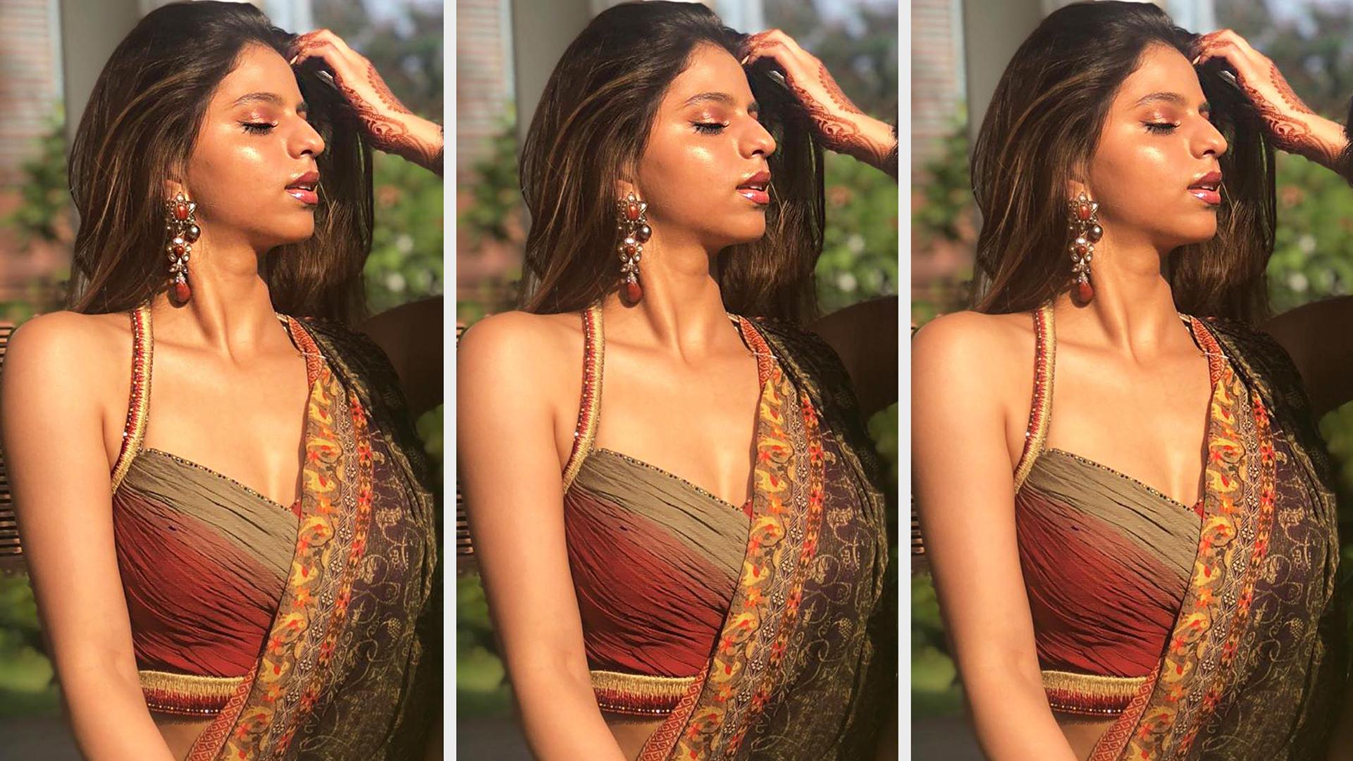 1920x1080 Suhana Khan's Throwback Picture In A Pre Draped Sari Shows Her Love For Earthy Tones