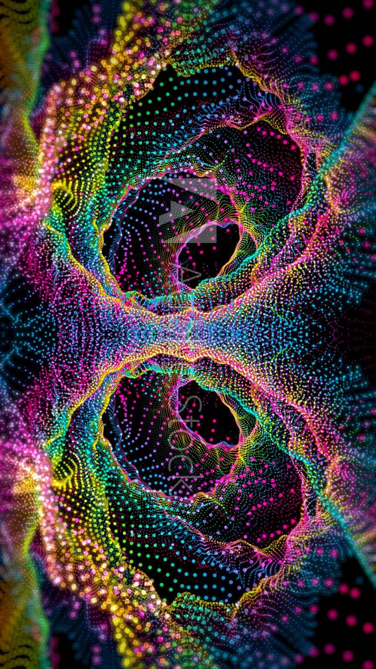 736x1308 3D Pink Blue Green Abstract Fractal Shape. Abstract, Fractal Art, Fractals