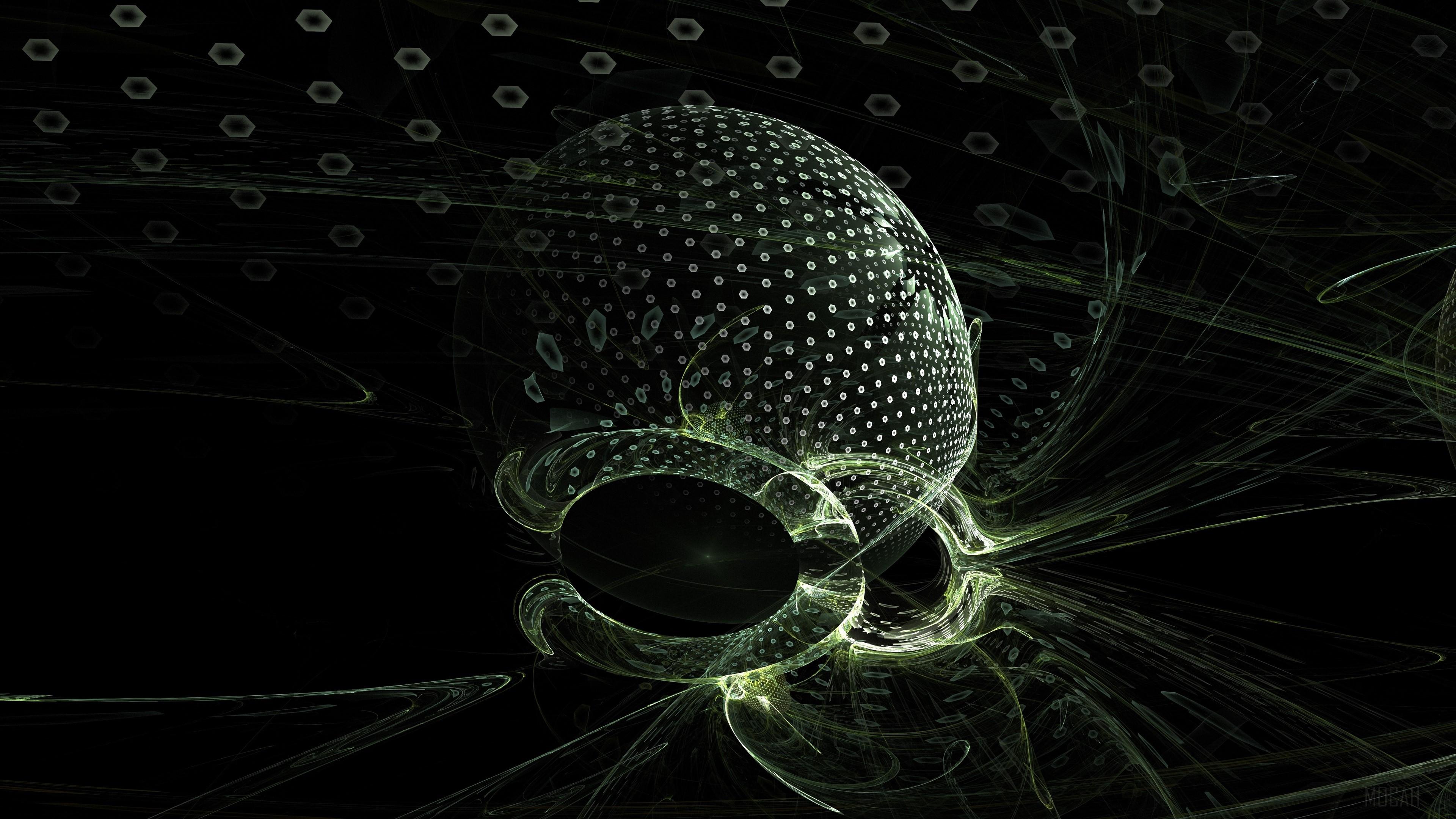 3840x2160 fractal, shape, particle, space, dark 4k Gallery HD Wallpaper