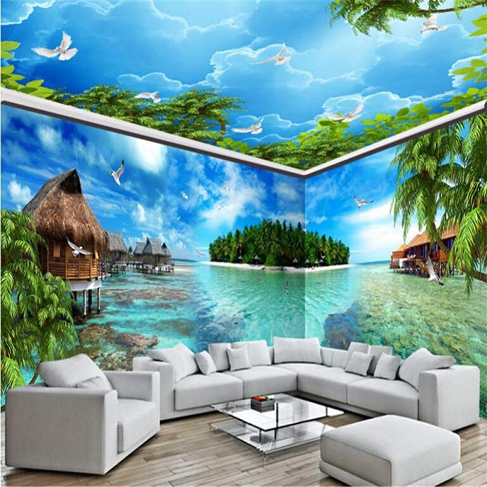 1000x1000 TIANXINBZ Custom Wallpaper 3D Living Room Bedroom Maldives Sea Landscape Island Full House TV Sofa Background walls 3D wallpaper, 150cm(W) x105cm(H): Buy Online at Best Price in UAE
