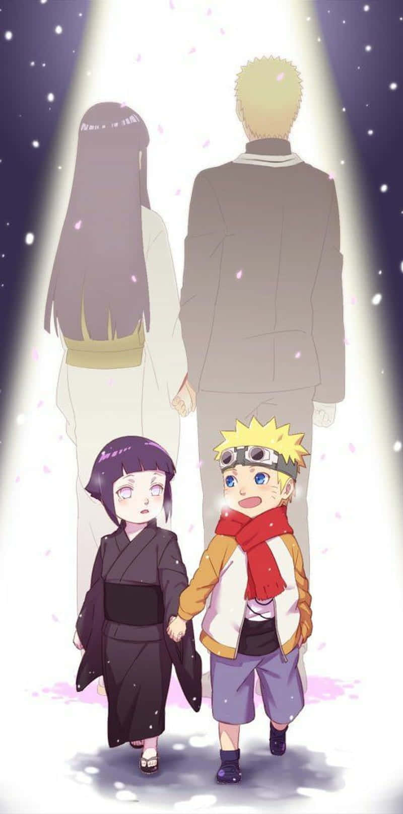 800x1617 Download Cute Naruto And Hinata Baby And Adult Version Wallpaper