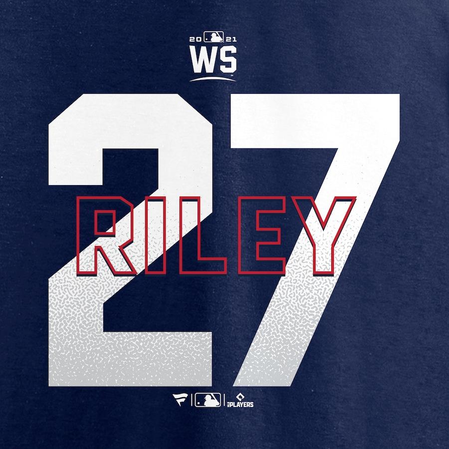 900x900 Austin Riley Atlanta Braves Fanatics Branded 2021 World Series Bound Closer Name & Number T Shirt