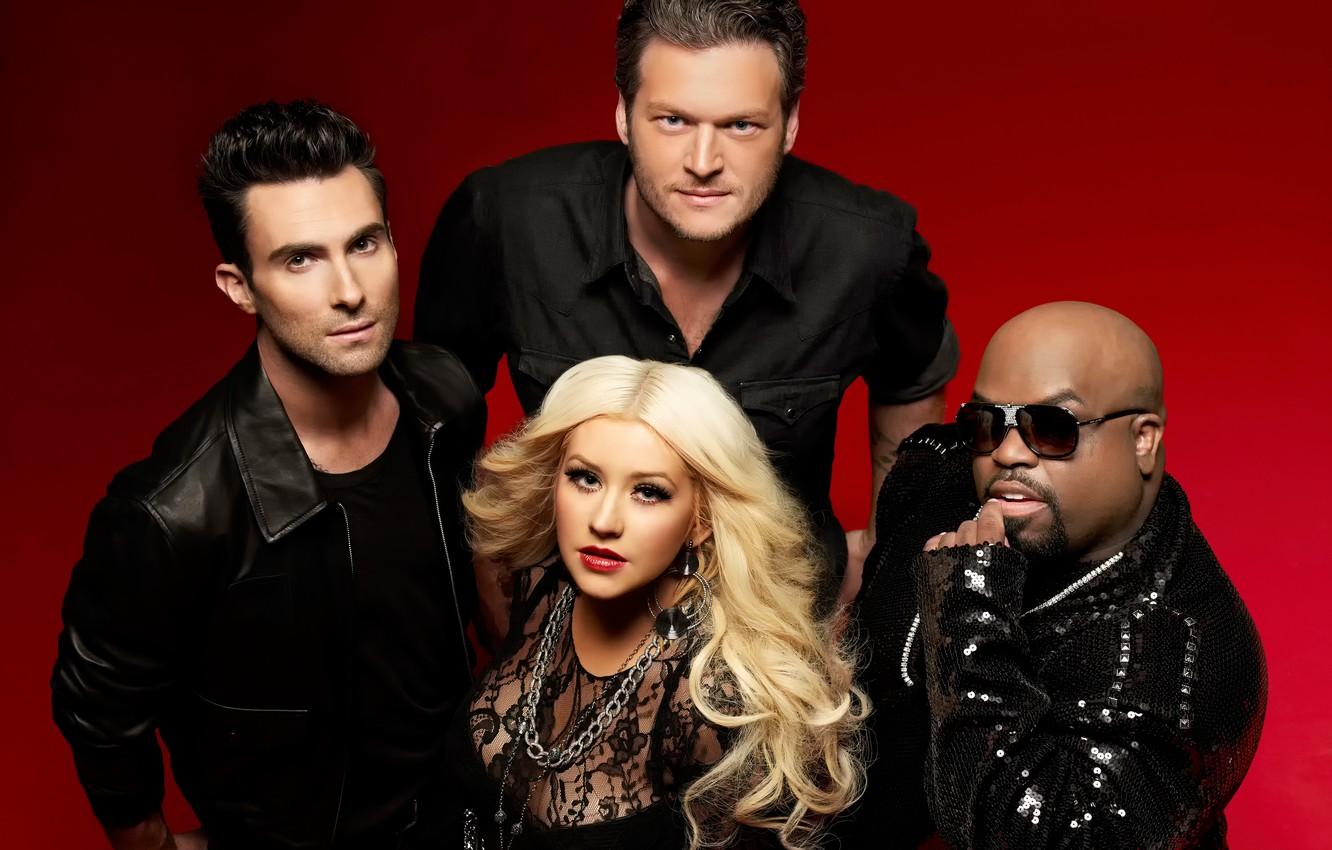 1332x850 Wallpaper Christina Aguilera, USA, Christina Aguilera, The Voice, Adam Levine, Blake Shelton, Voice, Cee Lo Green Image For Desktop, Section музыка