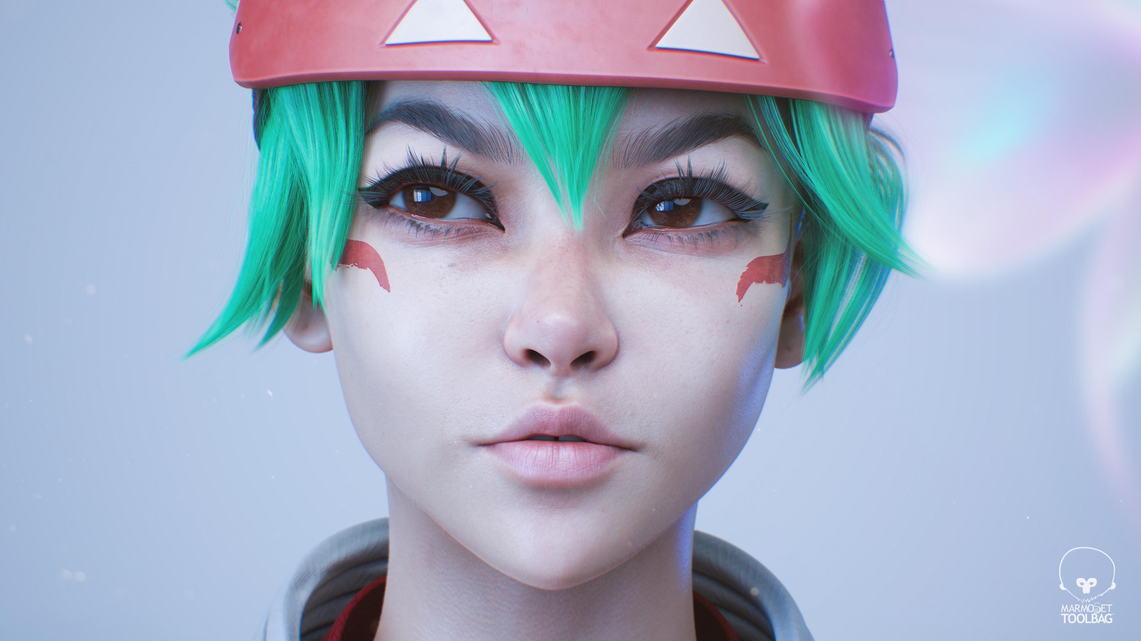 3840x2160 Konstantin Gdalevich Women Kiriko Overwatch Overwatch 2 Hat Face Paint Portrait Video Games Video Ga Wallpaper:3840x2160