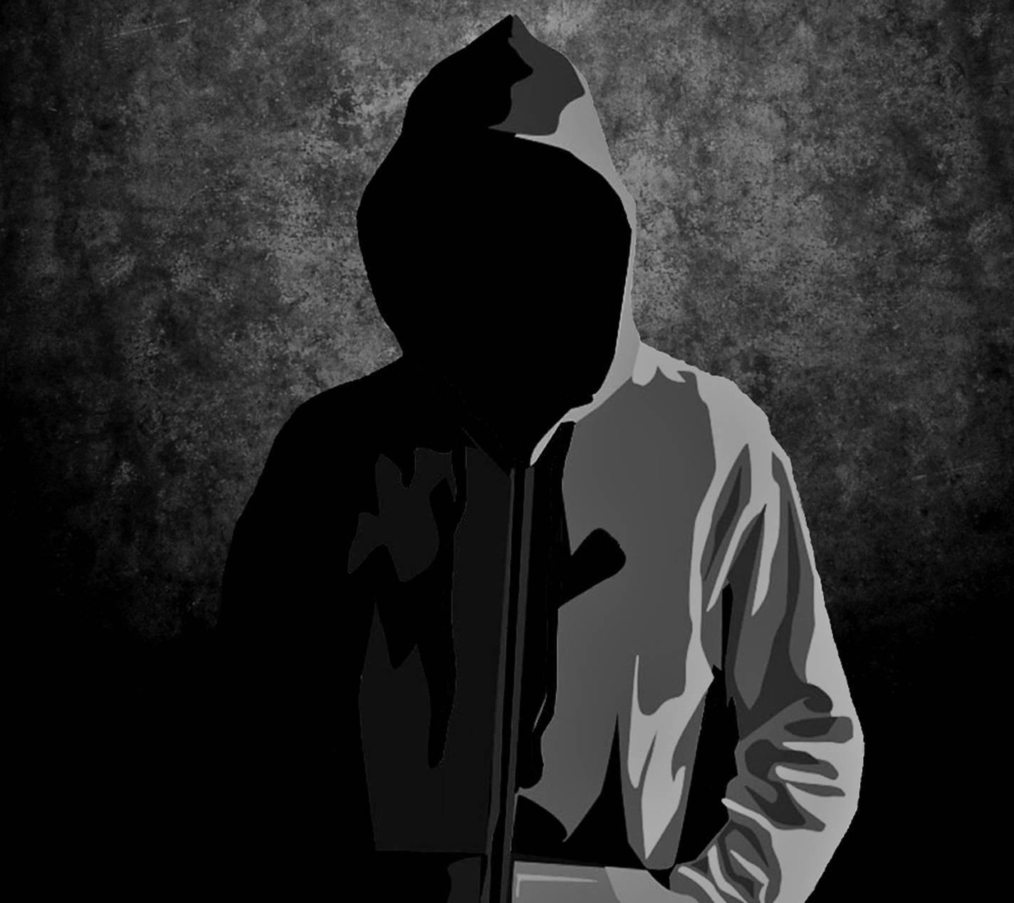 1424x1268 Download Dark Hoodie Graphic Art Wallpaper