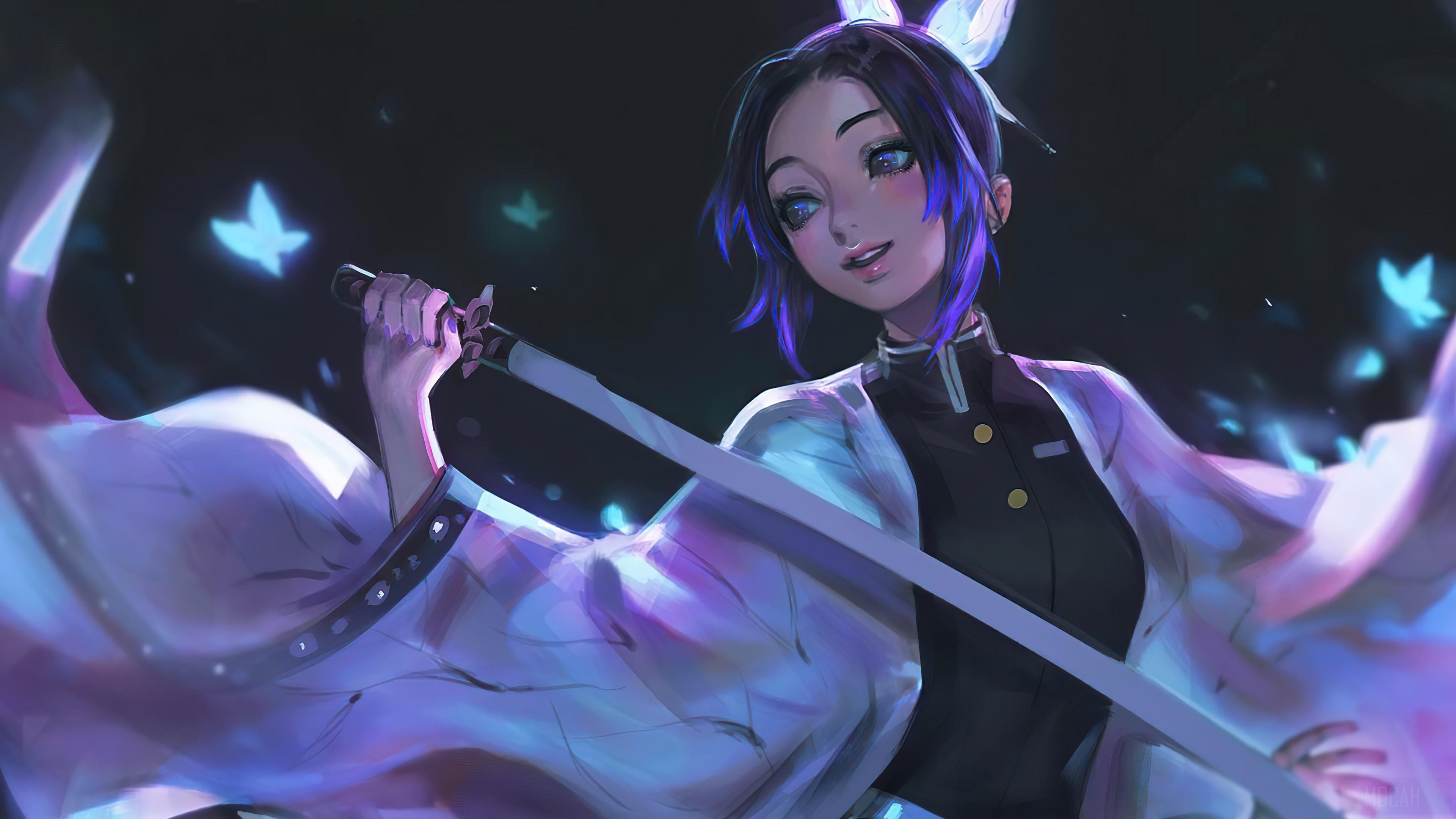 3840x2160 Shinobu Kocho, Kochou, Insect Pillar, Hashira, The Pillars, Demon Slayer Kimetsu no Yaiba, Anime, Kimetsu no Yaiba, 鬼滅の刃 4k Gallery HD Wallpaper