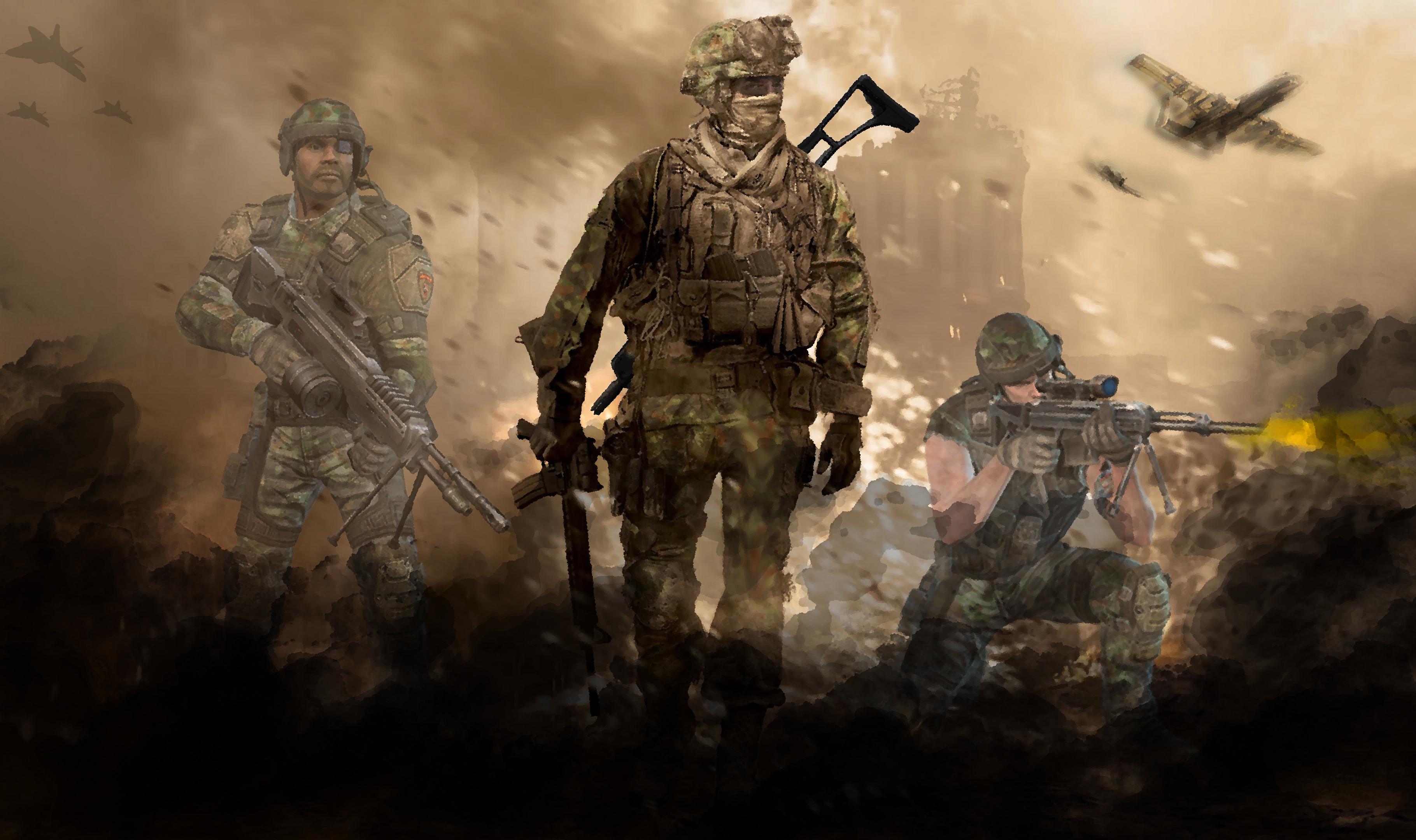 3640x2160 Wallpaper Call of Duty Modern Warfare Call of Duty 4 Modern Warfare, Modern Warfare 2 Ghost, Soldier, Army, Background Free Image