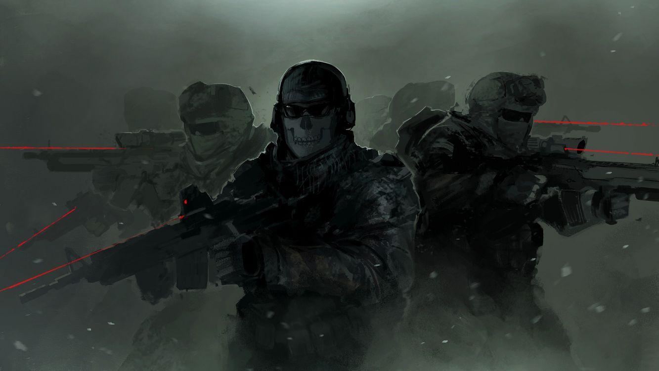 1333x750 Wallpaper Call of Duty Modern Warfare Call of Duty 4 Modern Warfare, Call of Duty Ghosts, Activision, Soldier, Background Free Image