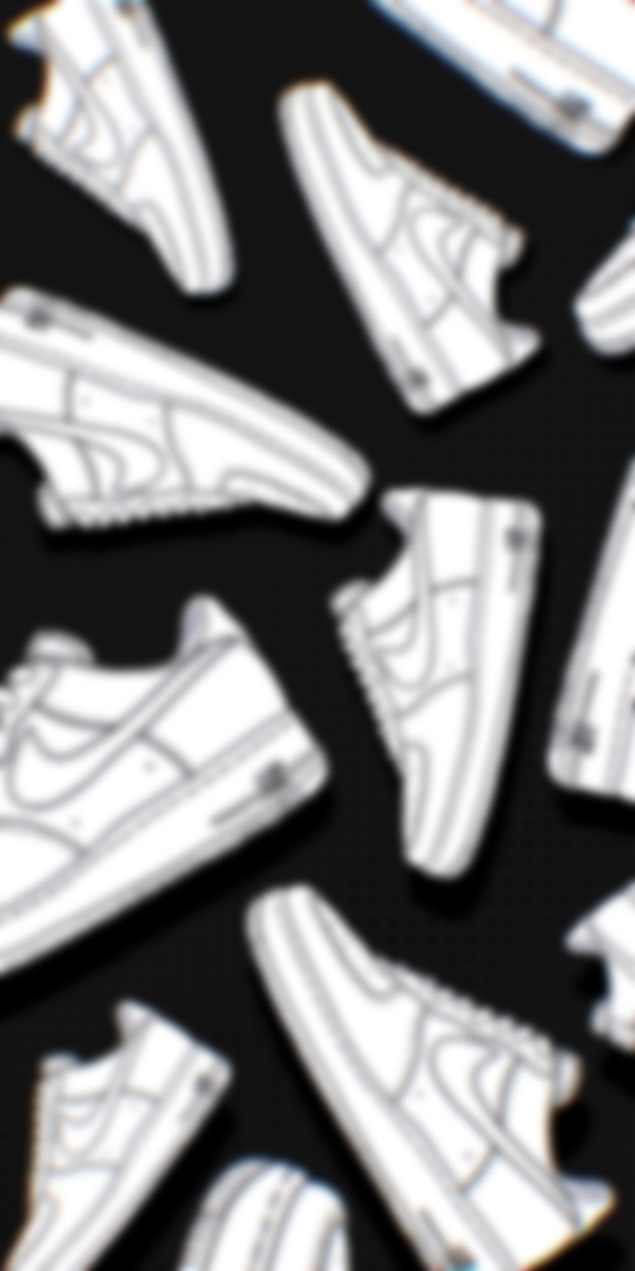 1280x2560 Nike Air Force 1 Shoes White & Black Wallpaper
