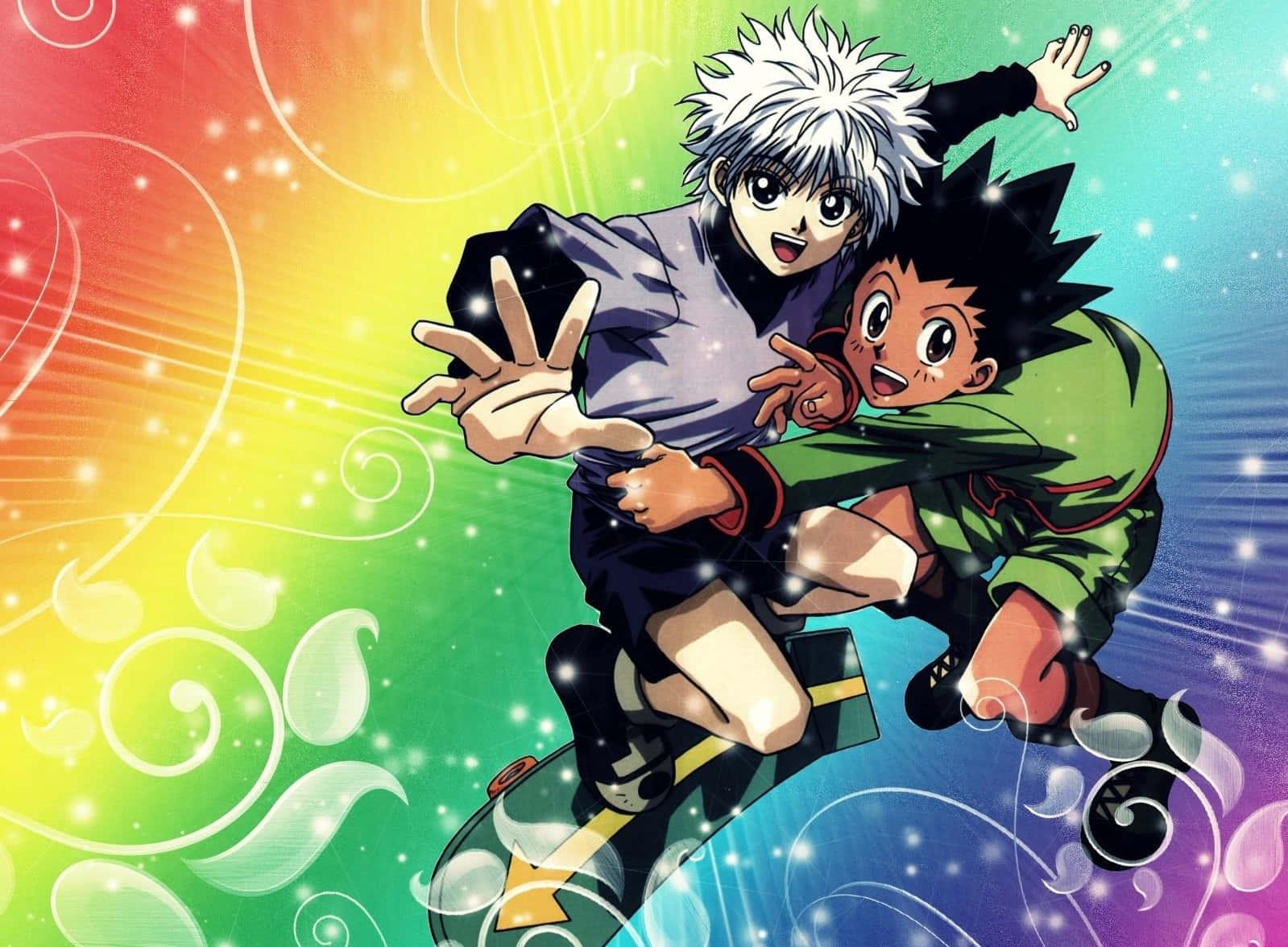 1599x1176 Download Killua And Gon Hunter X Hunter Rainbow Background Wallpaper