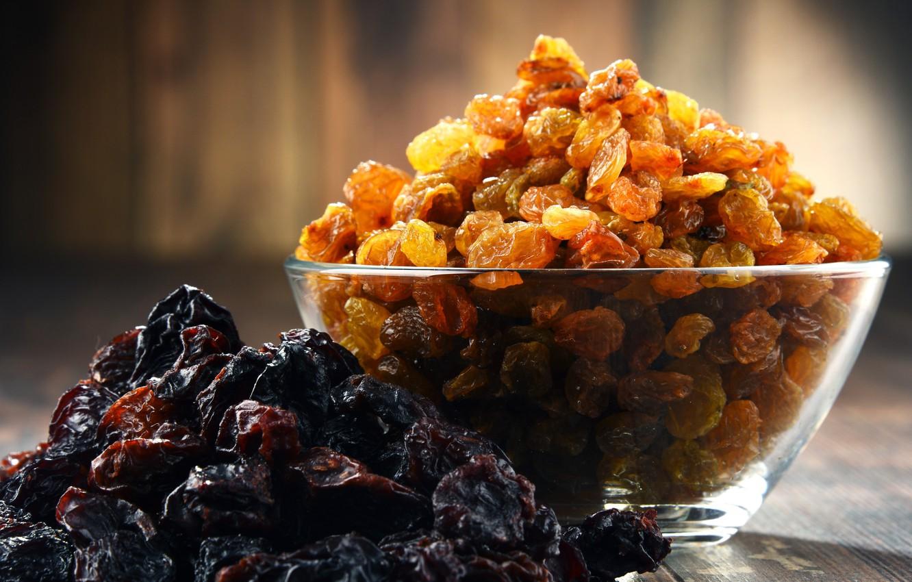1332x850 Wallpaper bowl, prunes, dried raisins image for desktop, section еда