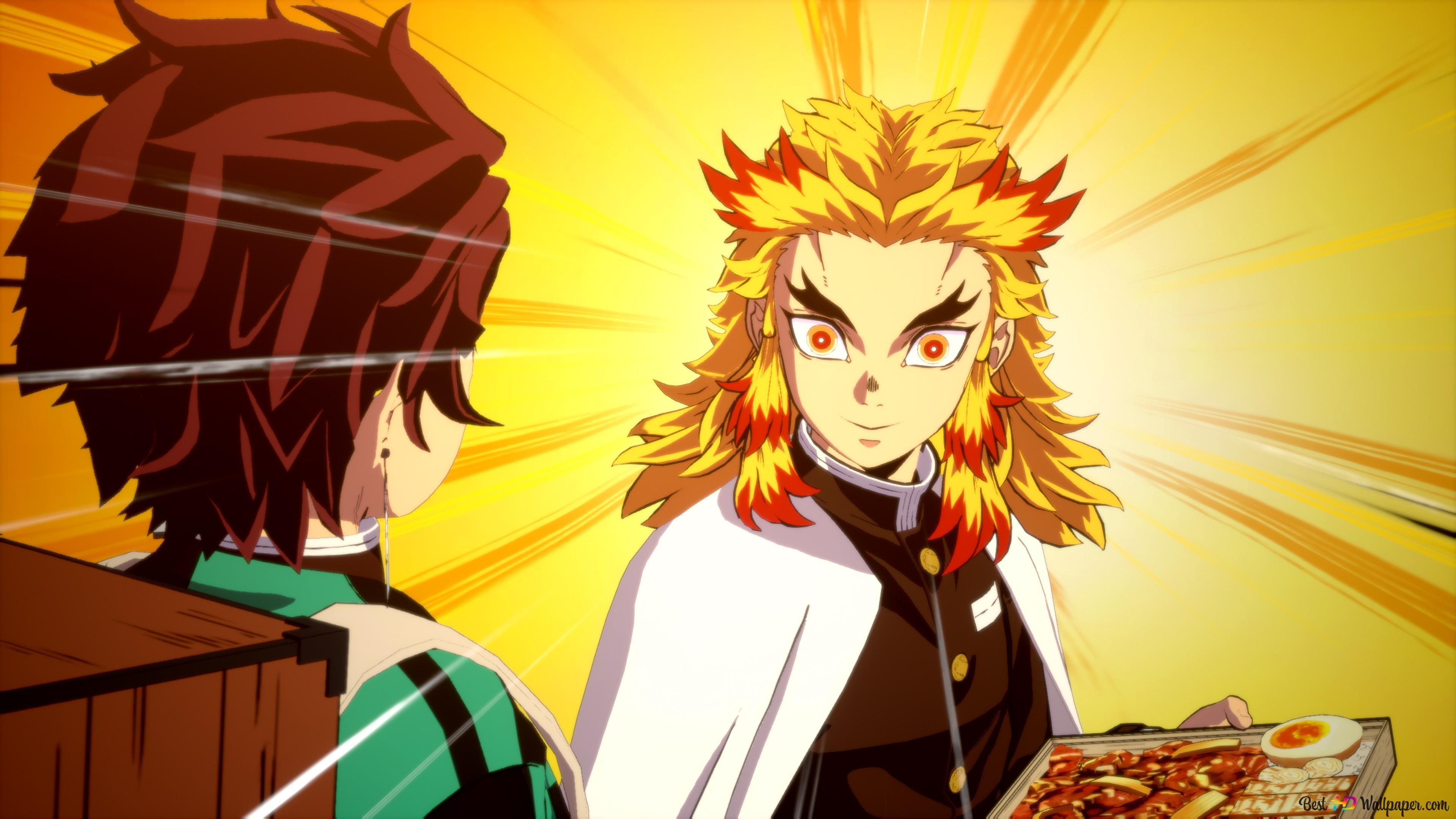 3840x2160 demon slayer kyojuro rengoku 1 4K wallpaper download
