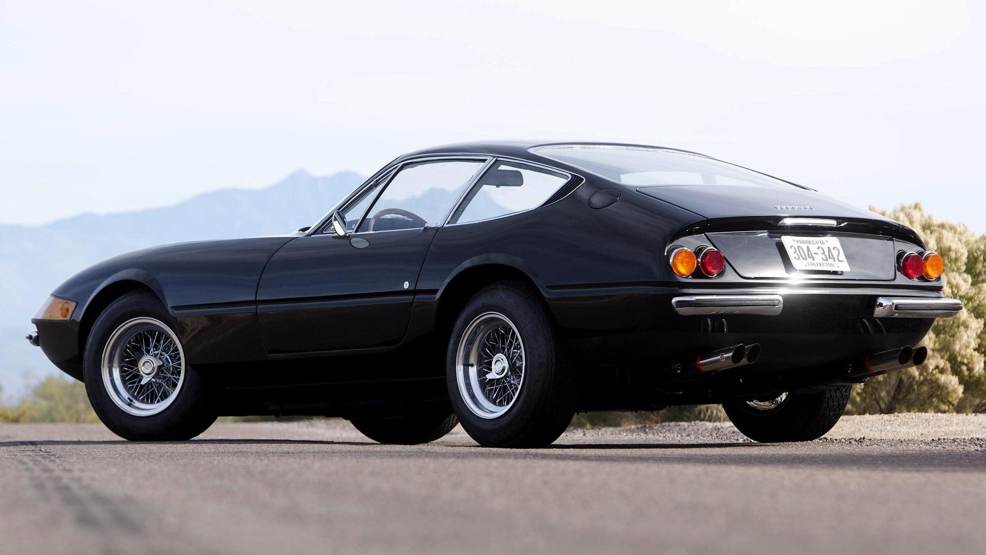 1920x1080 Wallpaper Old Car, Car, Coupé, Sport Car, Ferrari 365 GTB 4 Daytona, Black Car, Ferrari, Grand Tourer, 1080P Free Download