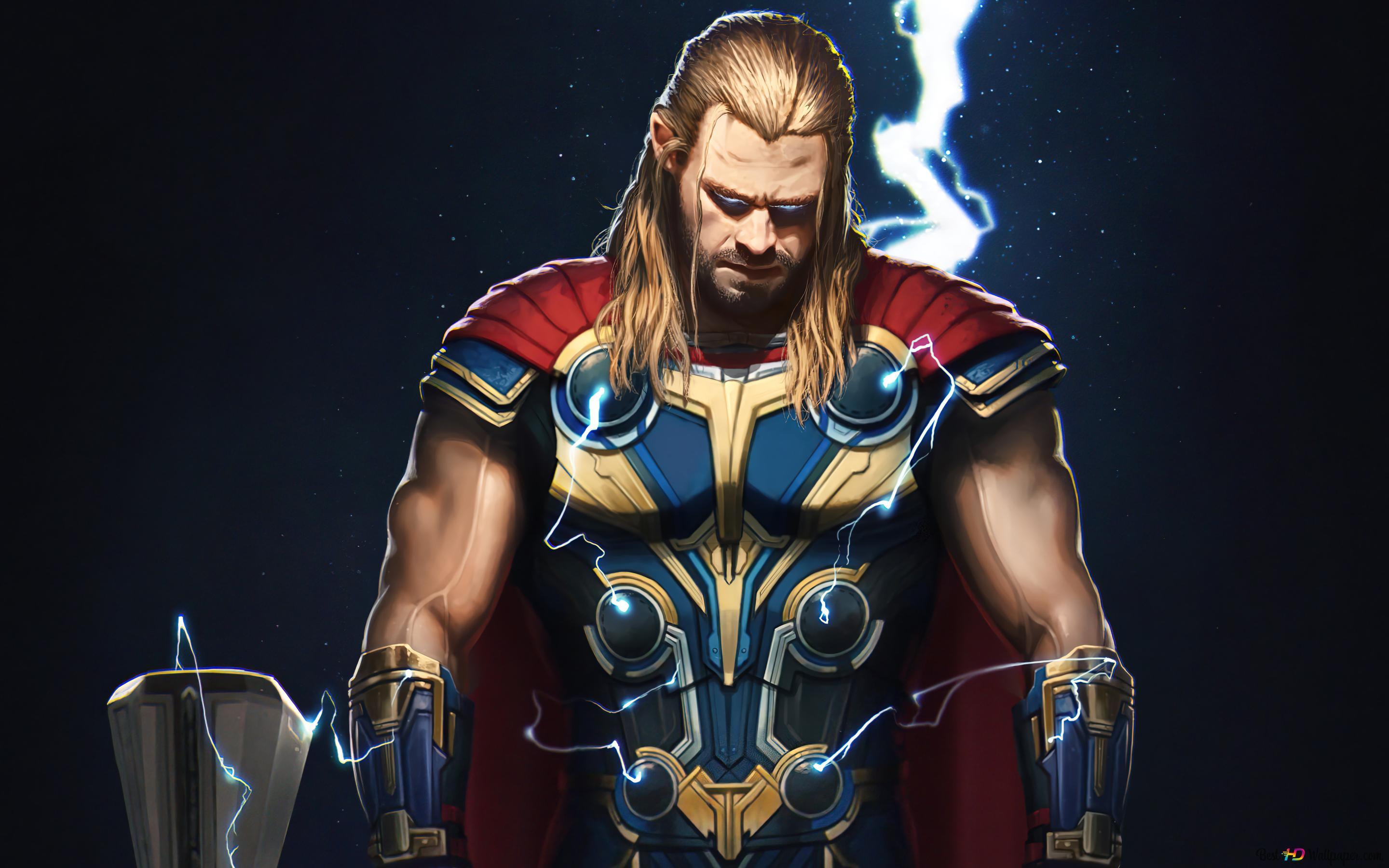2880x1800 Thor: Love and Thunder art 4K wallpaper download