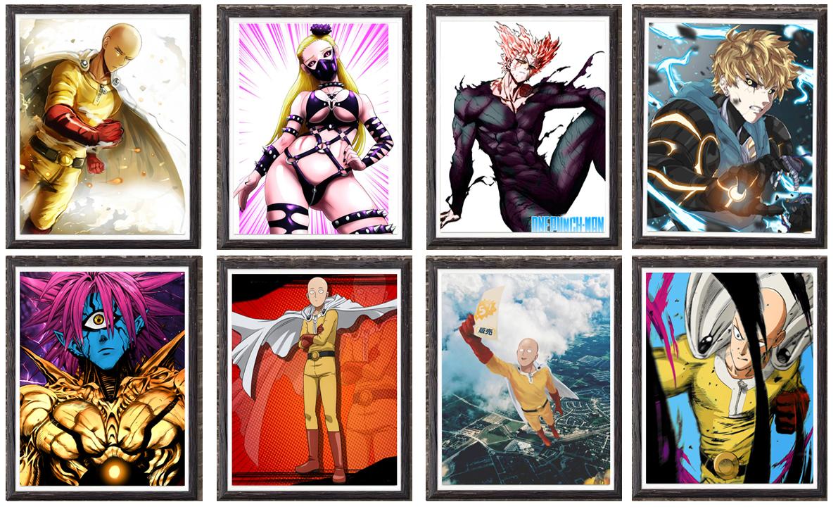 1191x723 Saitama Genos Garou Anime Poster One Punch Man Wall Decorative Art Prints Wallpaper, 8 X 10 Inches, no Frame, 8pcs & Calligraphy