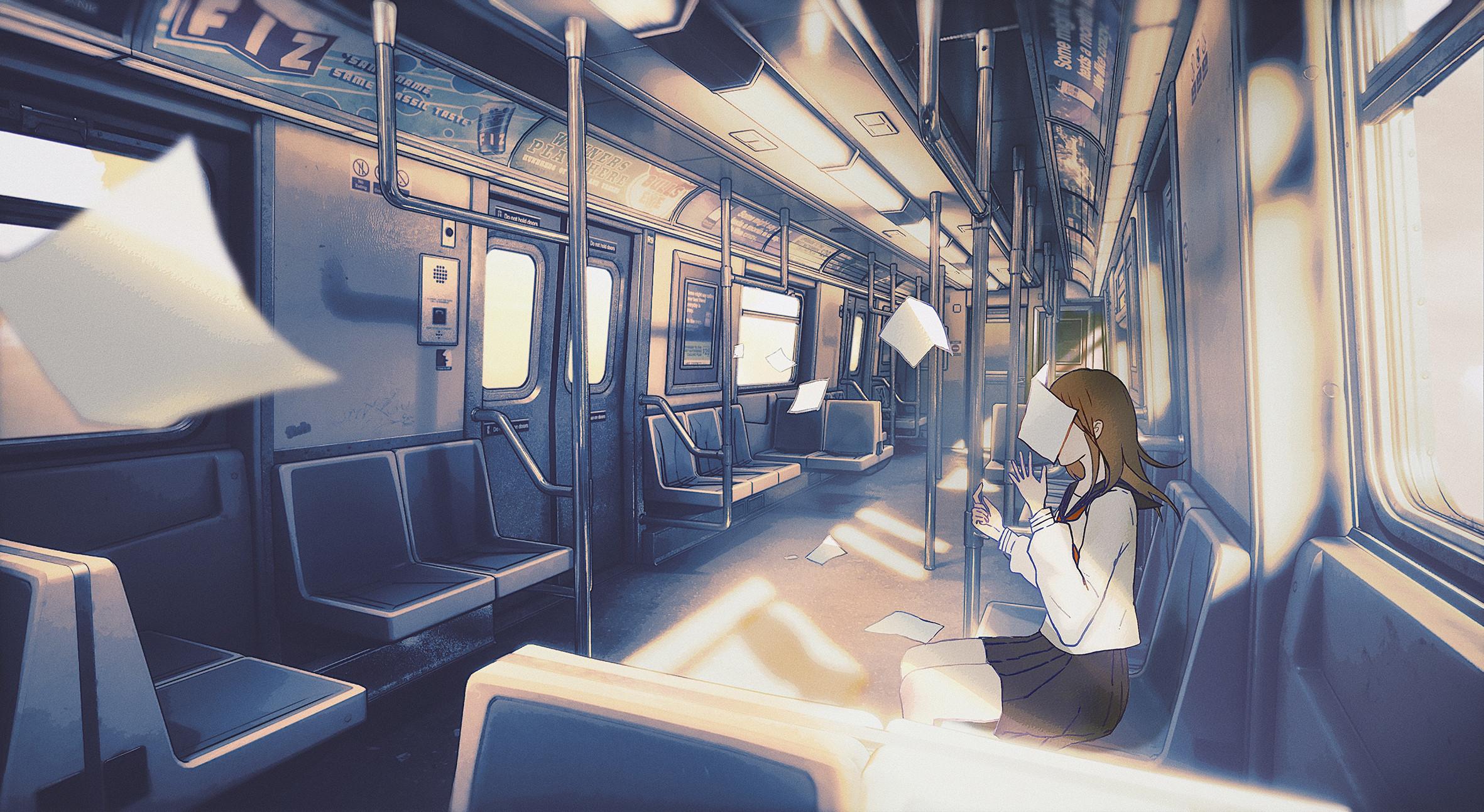 2362x1294 Anime Girls Train Wallpaper:2362x1294