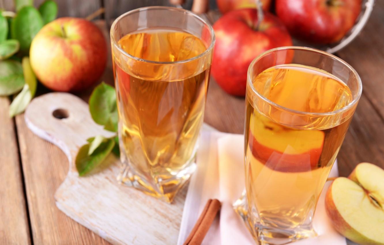 1332x850 Wallpaper Apple, juice, cinnamon image for desktop, section еда