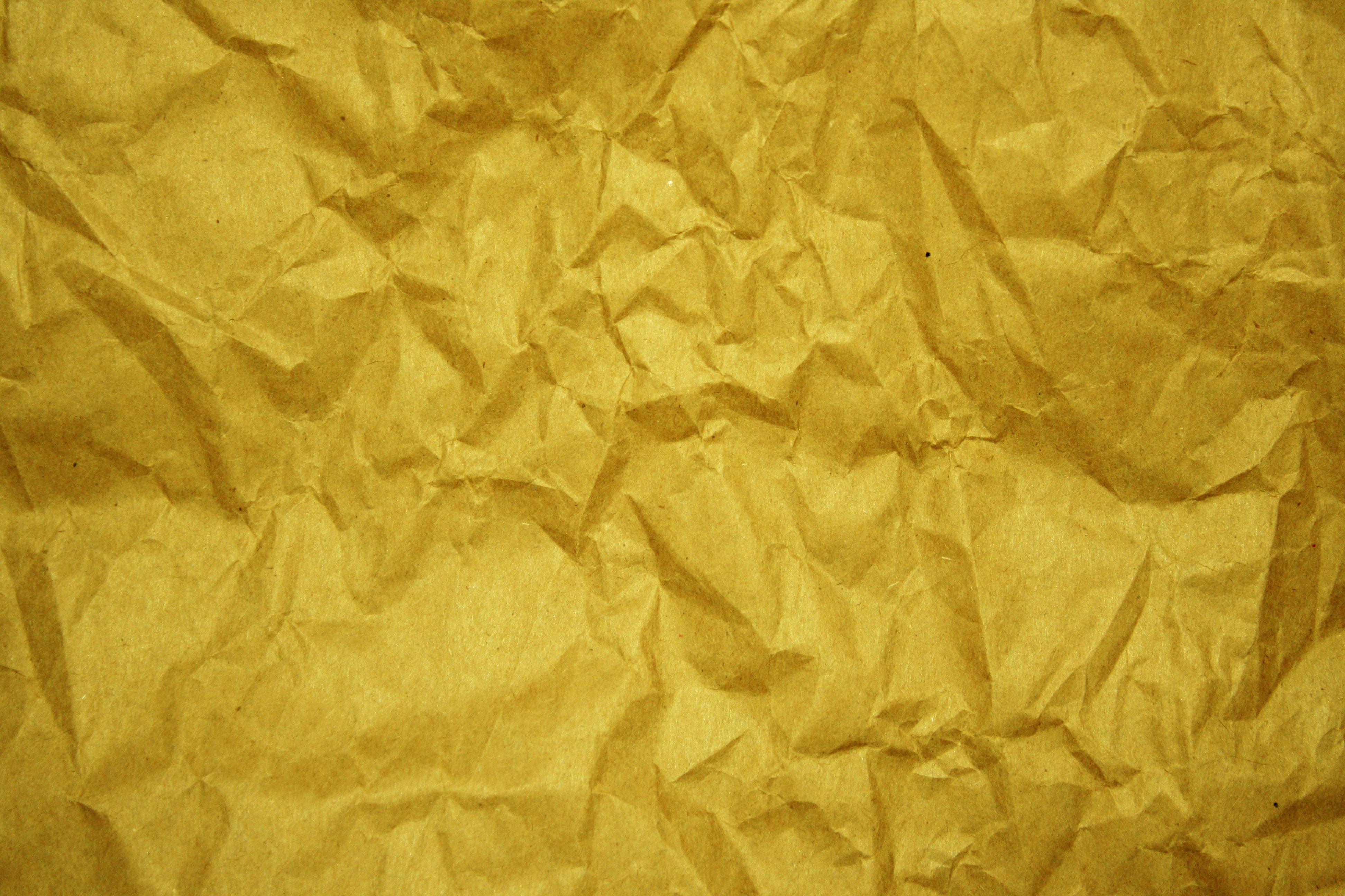 3888x2592 Crumpled Gold Paper Texture Picture. Free Photograph. Photo Public Domain