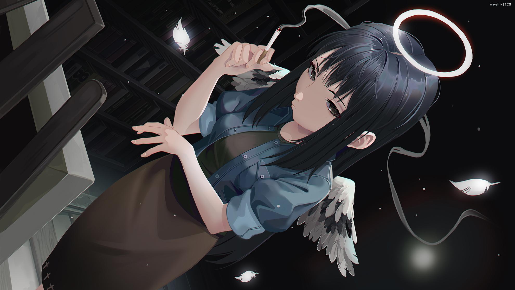1980x1114 reki (haibane renmei) drawn