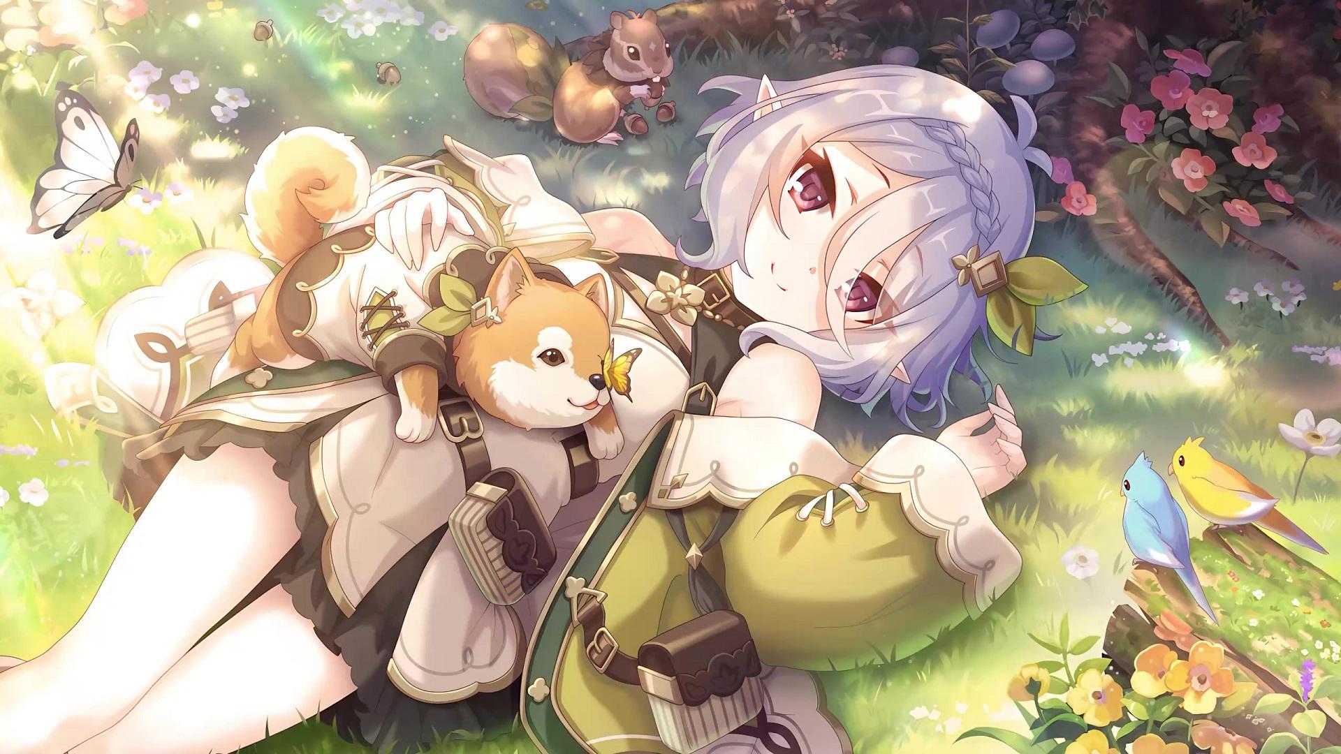 1920x1080 Kokkoro Lying Down Princess Connect Re:dive Live Wallpaper