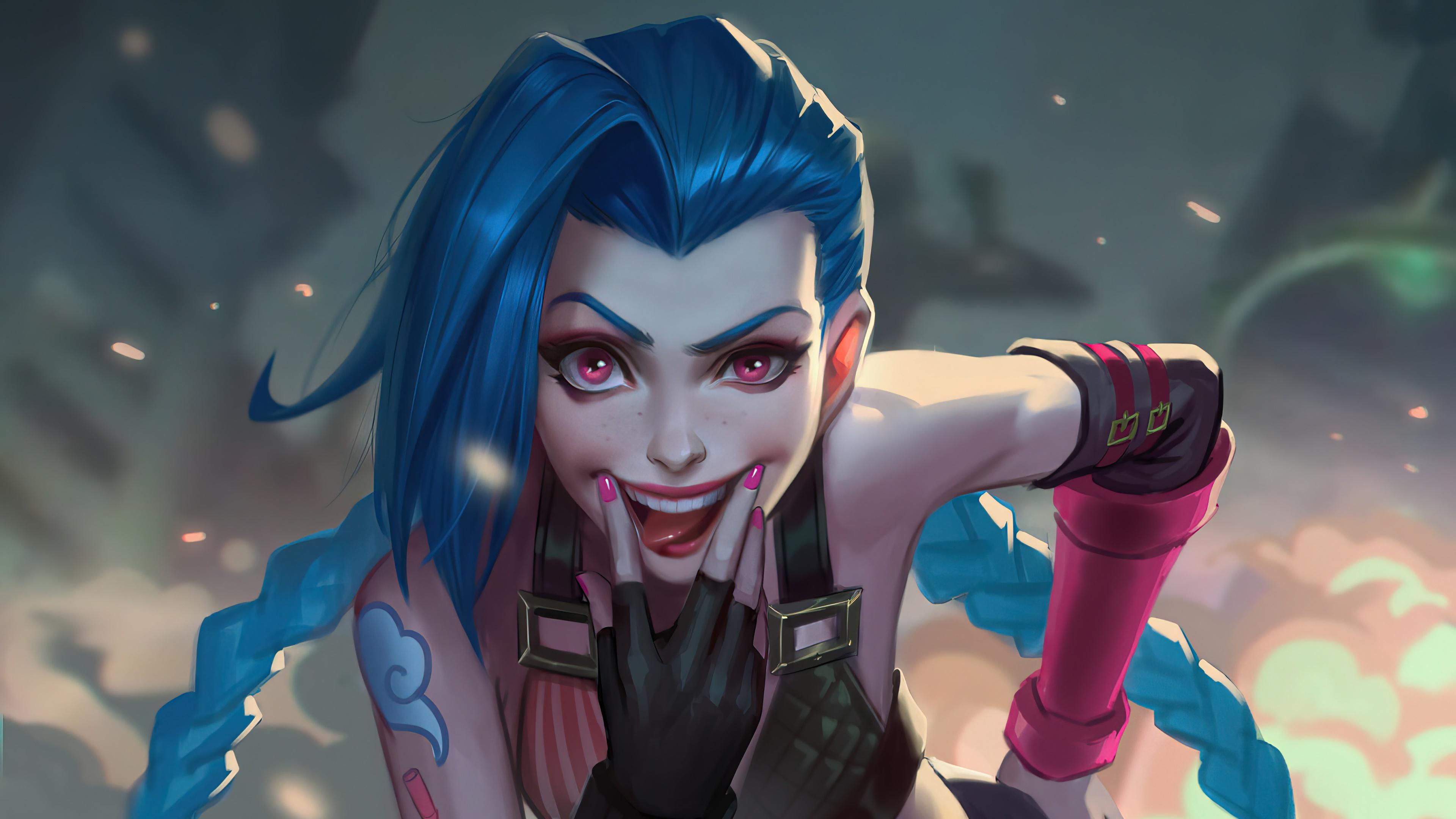 3840x2160 jinx, lol, league of legends, game, art, 4k Gallery HD Wallpaper