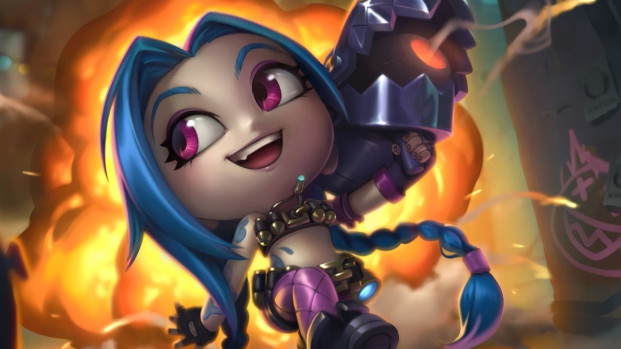 1280x720 LOL Jinx LoL Chibi TFT Little Legends PC DeskK Wallpaper & Artwork