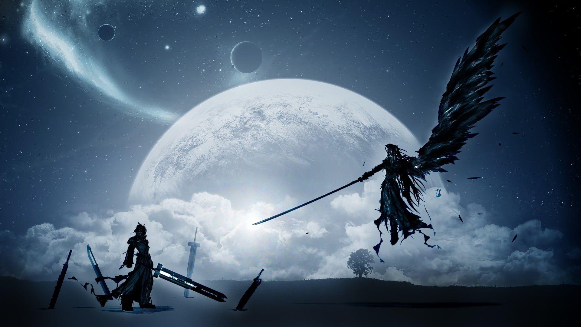 1920x1080 Final Fantasy 7's Cloud Strife and Sephiroth digital wallpaper Final Fantasy #wings. Final fantasy xv wallpaper, Final fantasy wallpaper hd, Final fantasy cloud