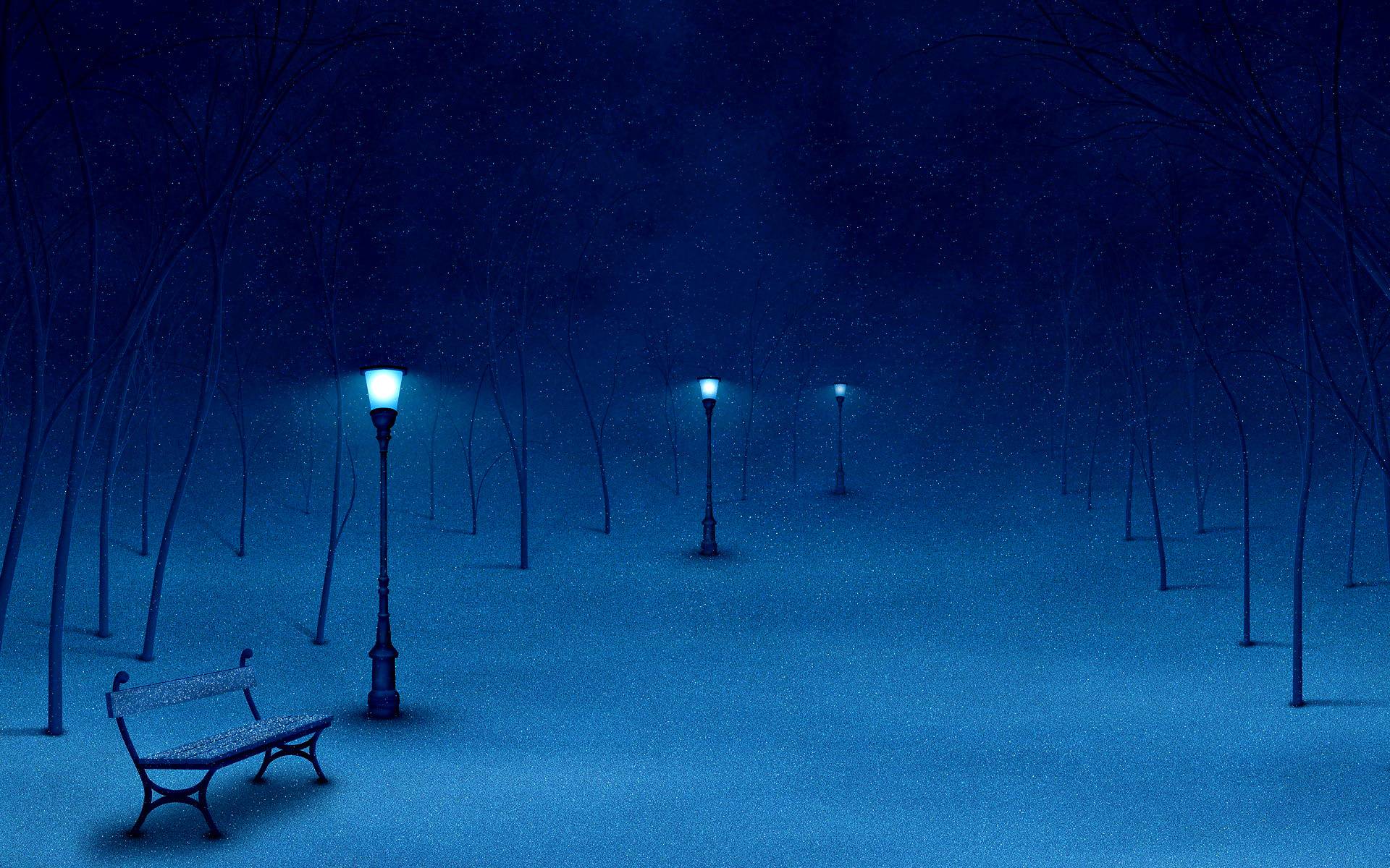 1920x1200 Aesthetic Winter Night Wallpaper