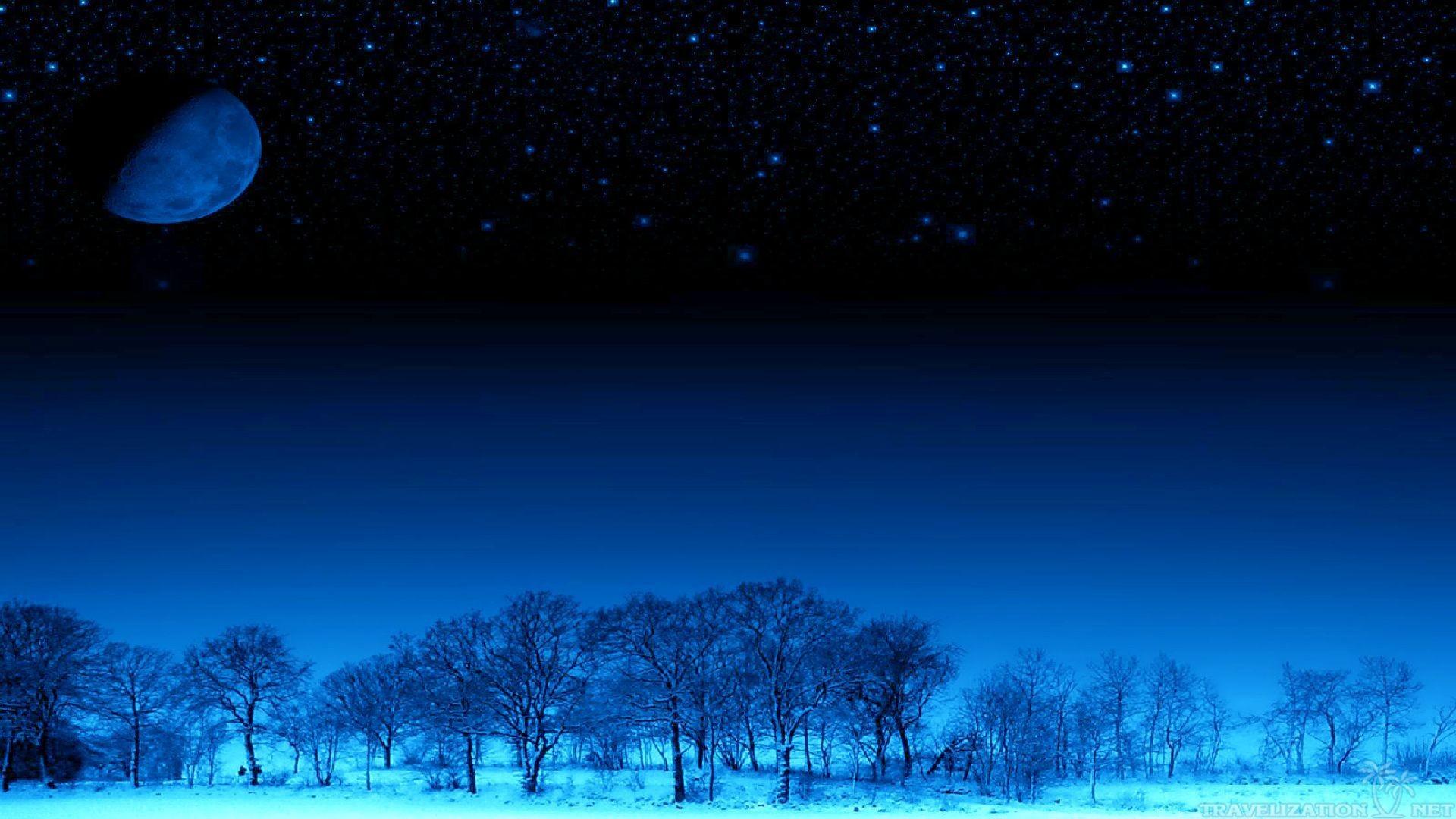 1920x1080 Night Winter Wallpaper
