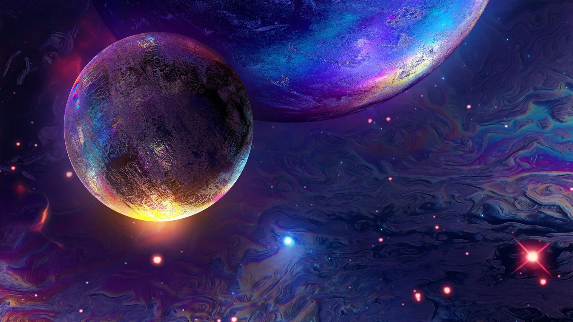 1920x1080 Desktop Wallpaper Planets, Colorful, Fantasy, Art, HD Image, Picture, Background, 379de4