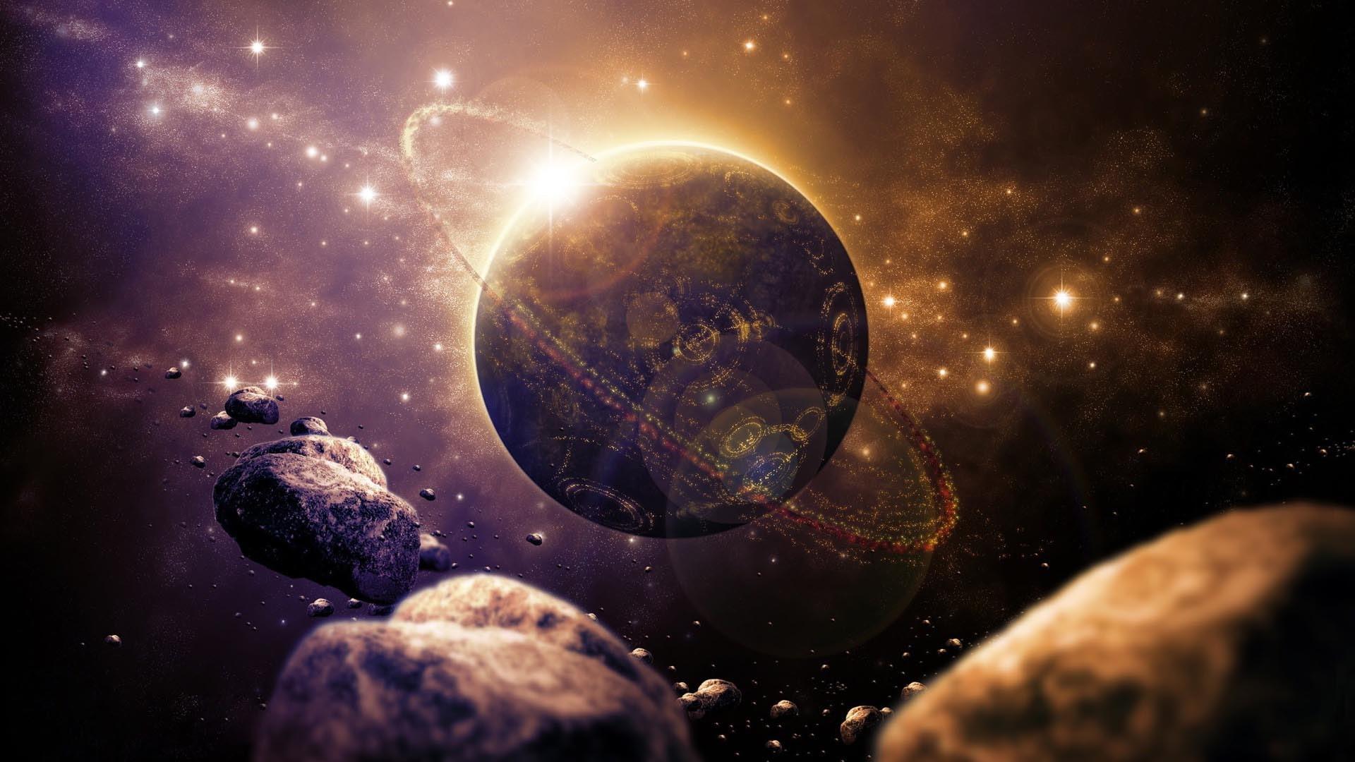 1920x1080 Wallpaper / sunrise, dark, wallpaper, environment, fantasy, planet, world, sky, clouds, earth, sunset, science, cloud, design, texture, graphic, stars, night, sunlight free download