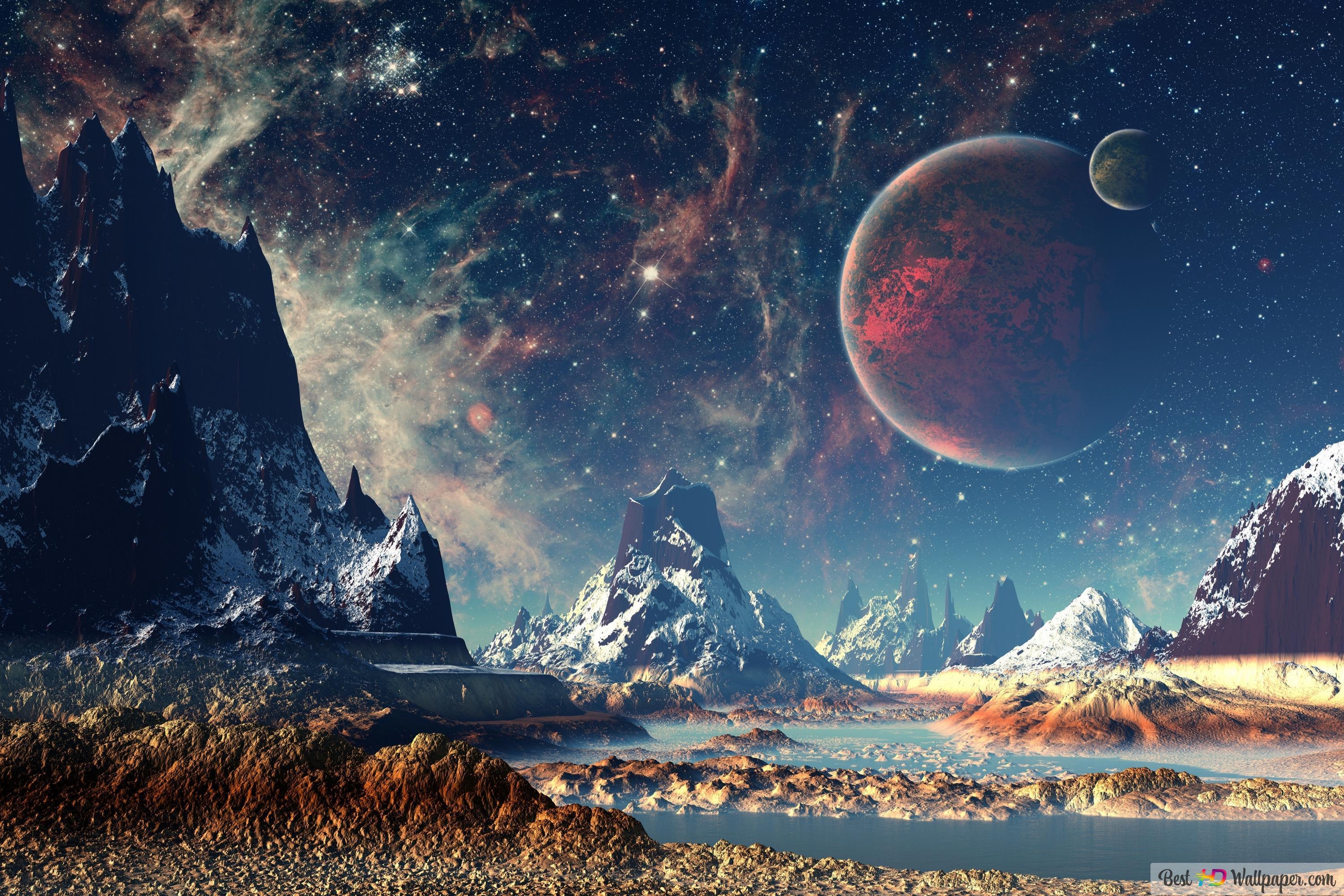 3000x2000 Rock Mountains, Planets and the Universe 4K wallpaper download
