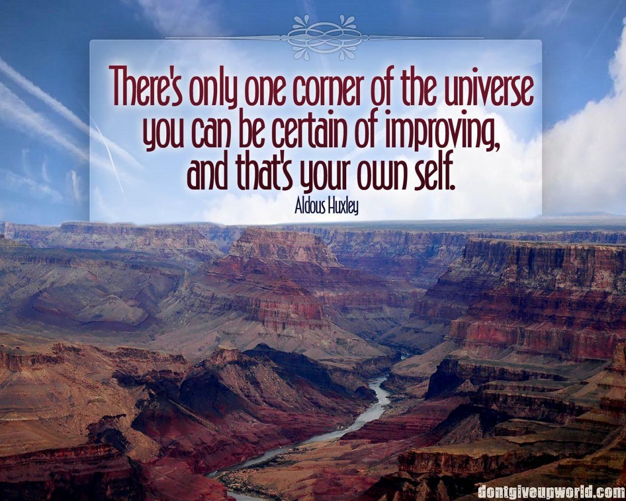 1280x1024 Motivational Wallpaper on Improvement : you can be certain of improving and thats your own self Give Up World