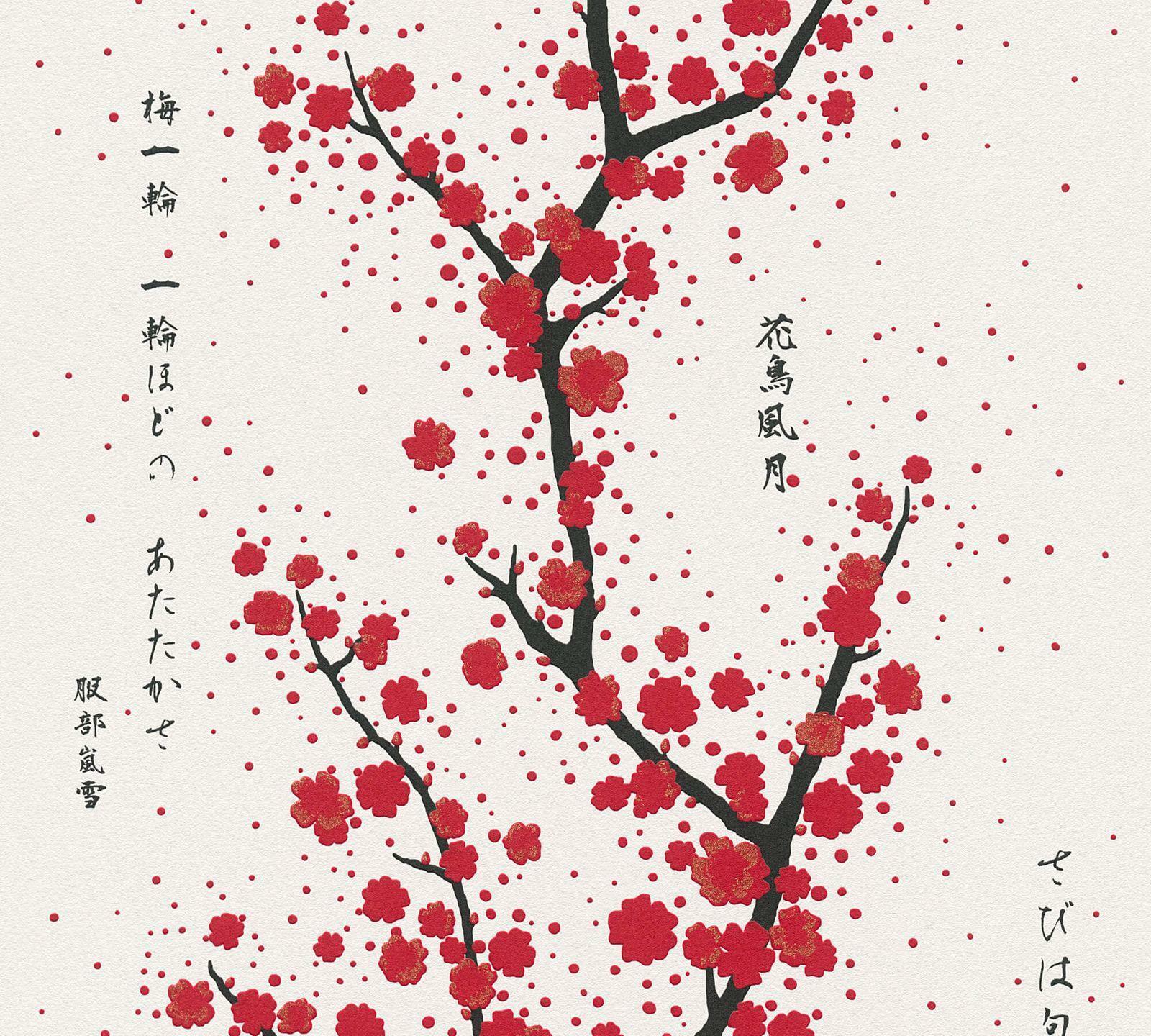 1600x1440 As Creation Japanese Blossom Trees Black And White Oriental Wallpaper 4051315442784