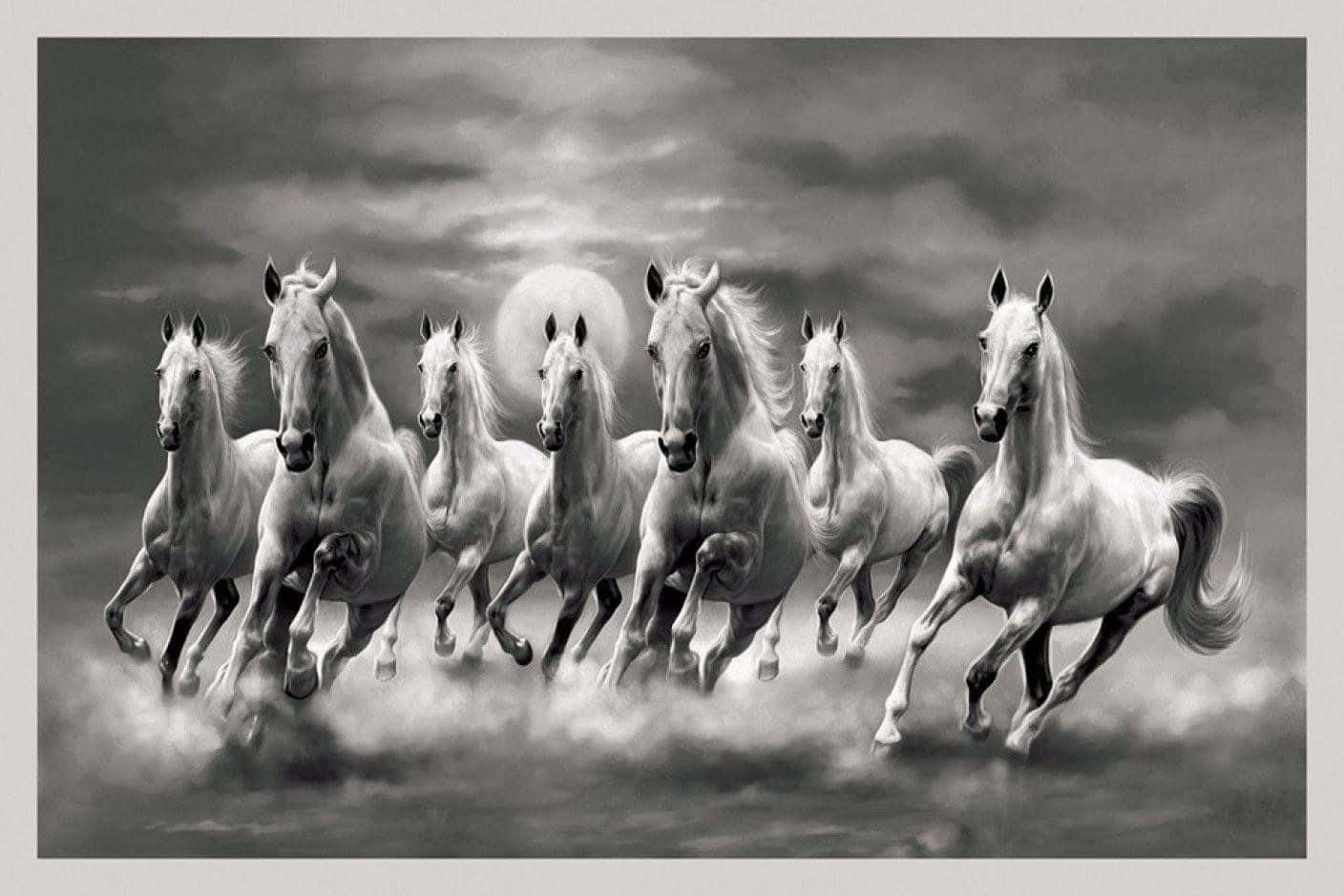 1408x939 7 Horses Wallpaper for FREE