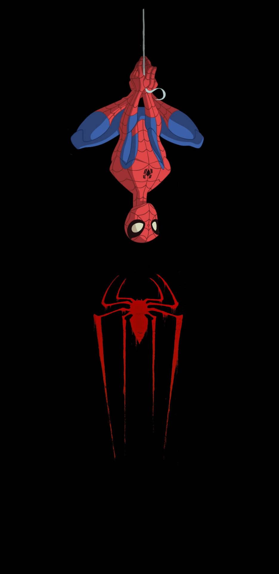 935x1920 Download Spidey Logo Redmi Note 9 Punch Hole Wallpaper