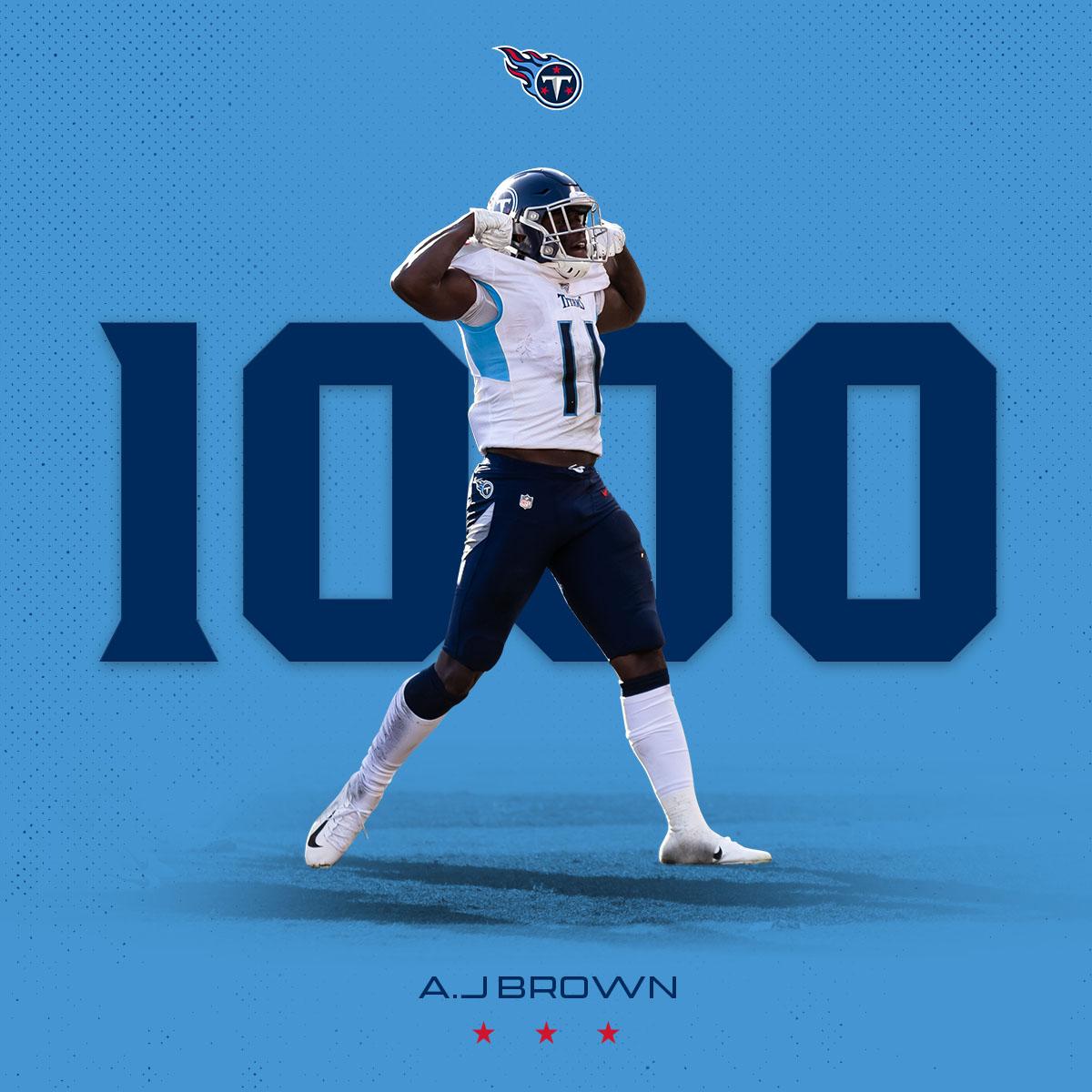 1200x1200 Tennessee Titans A.J. Brown has over 000 yards receiving on the season