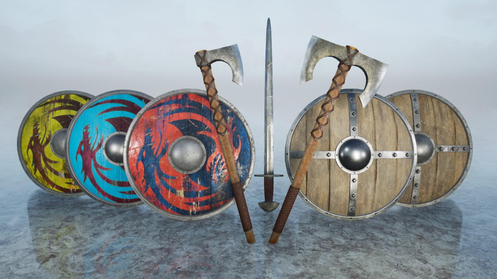 1920x1080 Viking Shields and Weapons in Props